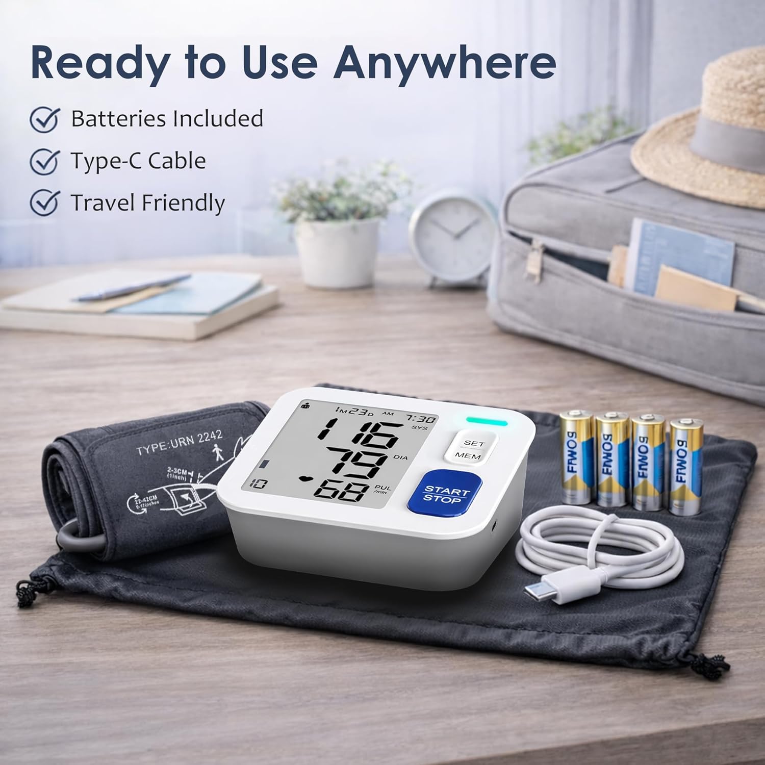 Home Upper Arm Blood Pressure Monitor Automatic Digital BP Machine

