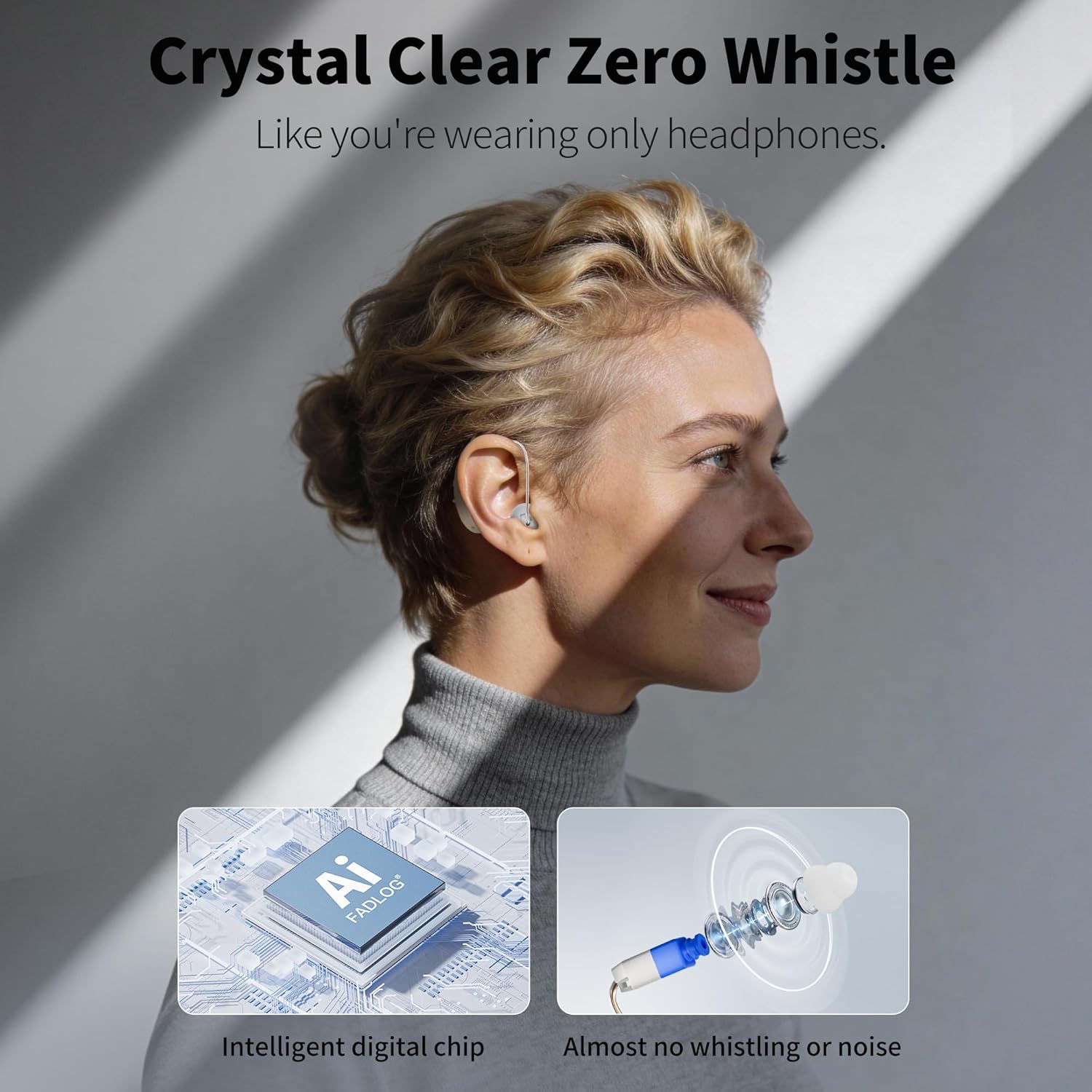 FDA Registered Invisible Rechargeable Hearing Aids for Seniors with Noise Cancelling

