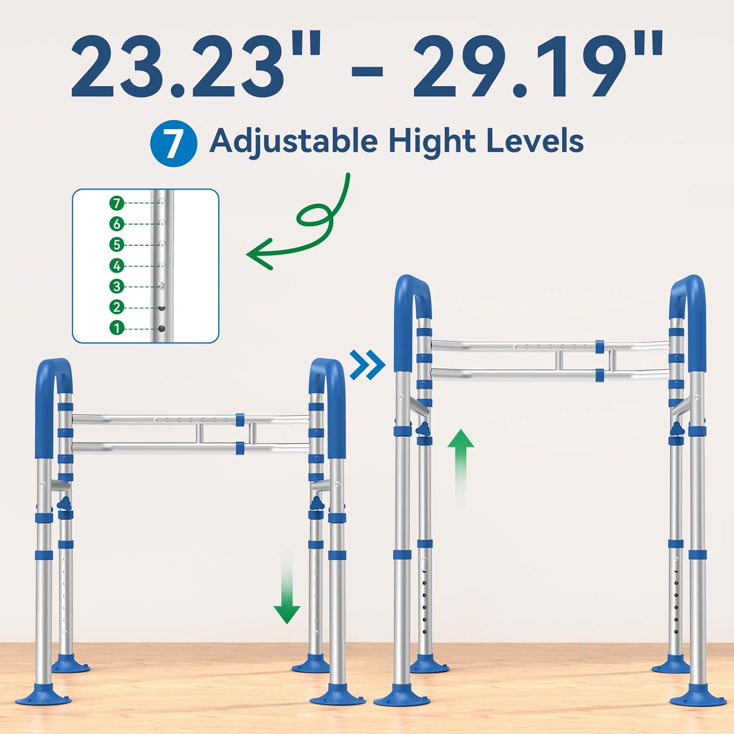 Loyoda Adjustable Foldable Toilet Safety Rails for Seniors, Elderly & Disabled

