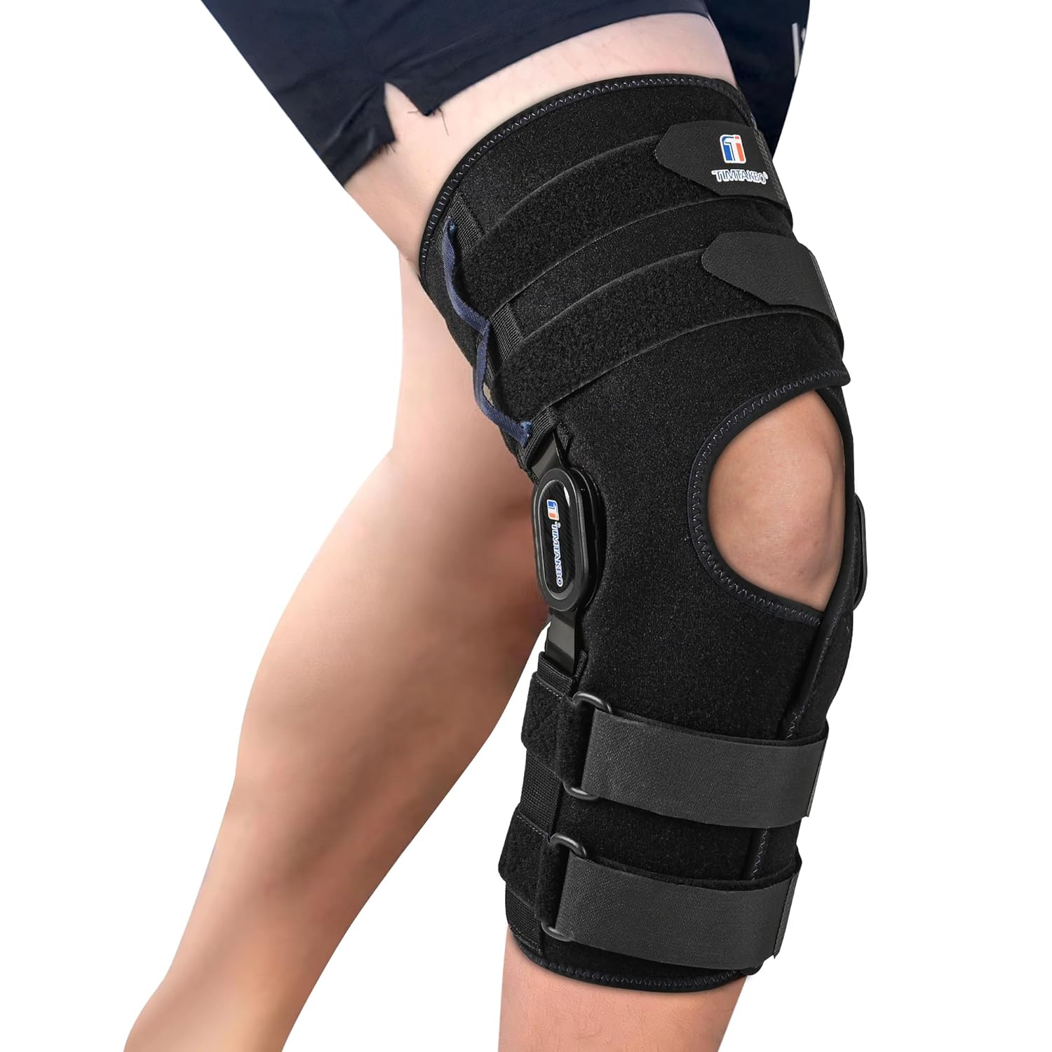 Hinged Knee Brace for Meniscus Tear, Adjustable Front Opening Knee Support

