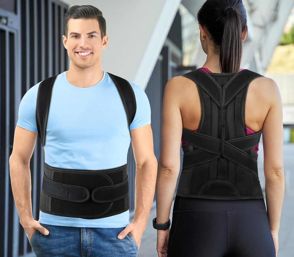 PAZAPO Posture Corrector Back Brace for Men and Women, Upper and Lower Lumbar Support

