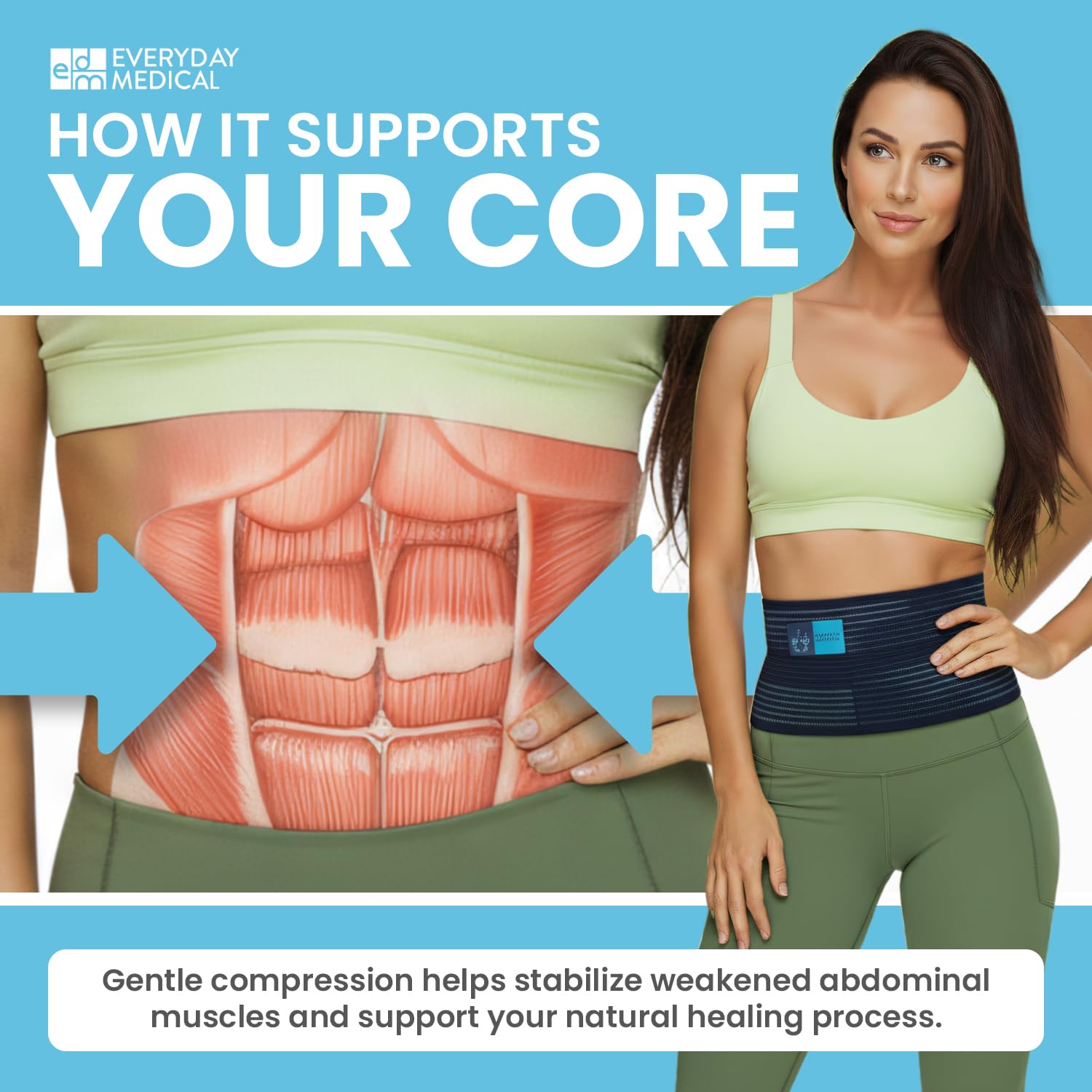 Everyday Medical Umbilical Hernia Belt for Men and Women, Abdominal Binder

