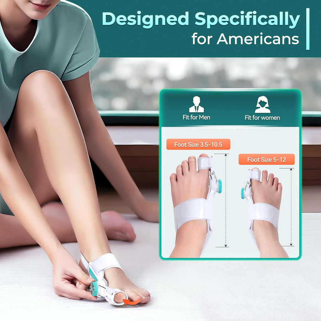 Bunion Corrector for Big Toe, Adjustable Toe Straightener with Anti-Slip Strap

