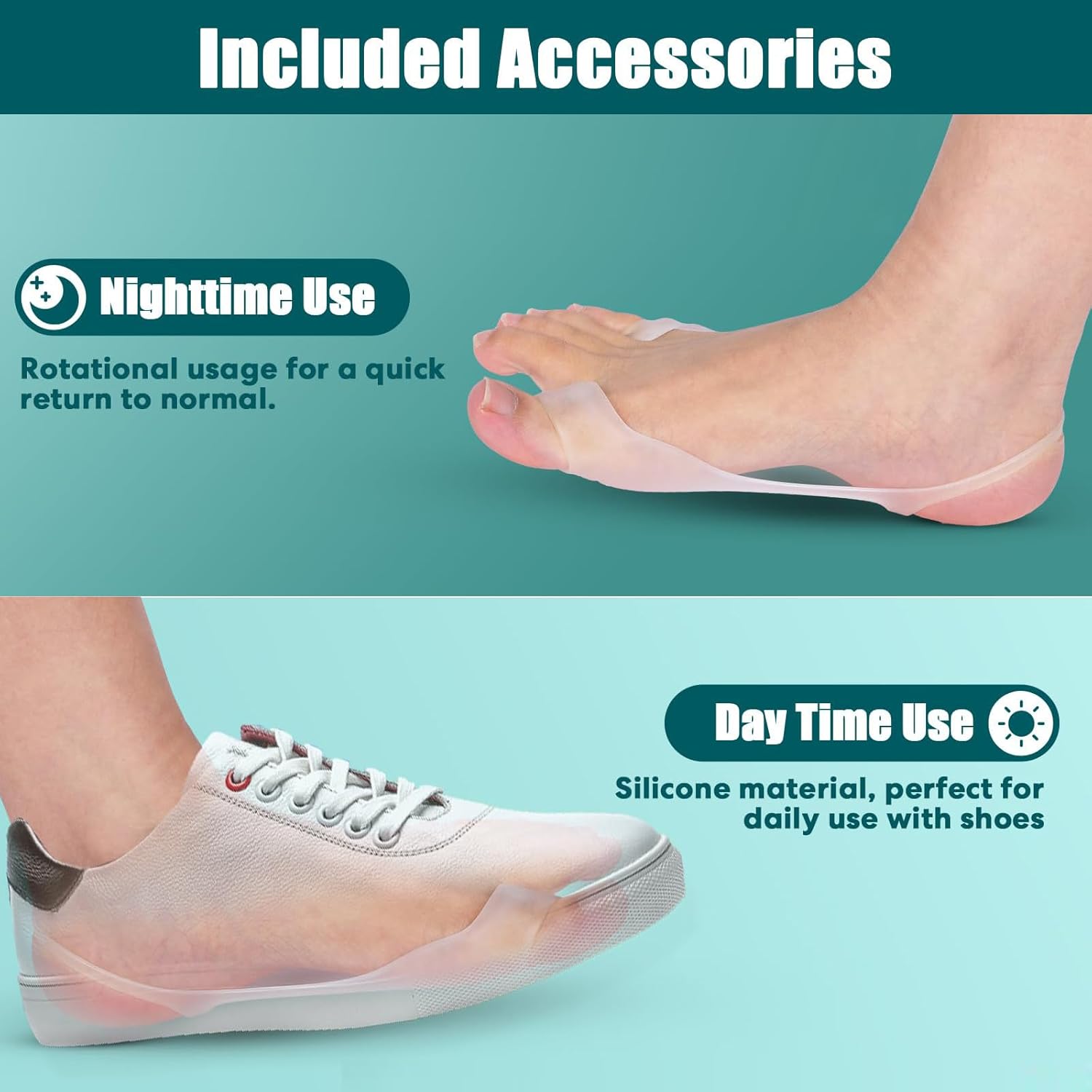 Kutain Adjustable Bunion Corrector for Women & Men, Orthopedic Toe Separator Splint

