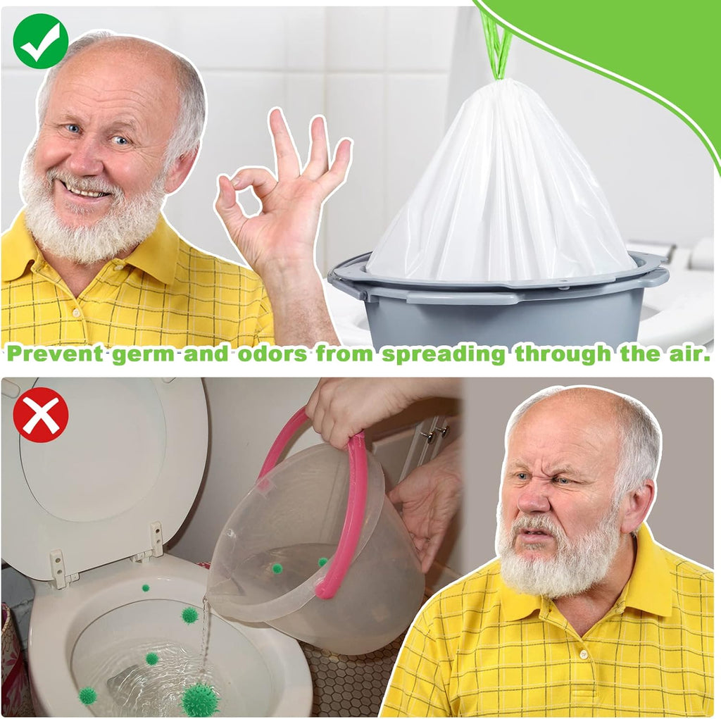 Bedside Commode Liners Disposable Adult Potty Chair Liners Portable Toilet Bags

