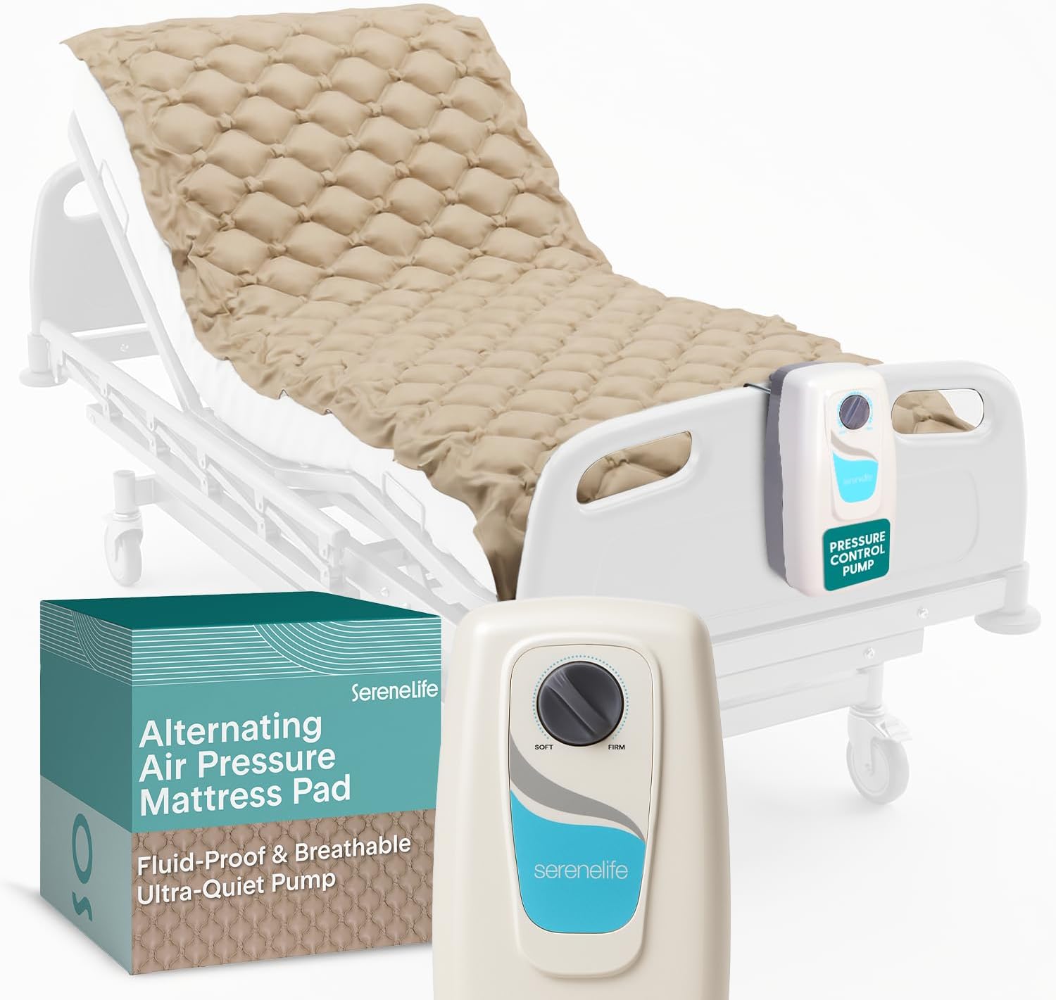 SereneLife Alternating Pressure Mattress Topper with Electric Pump for Hospital Bed

