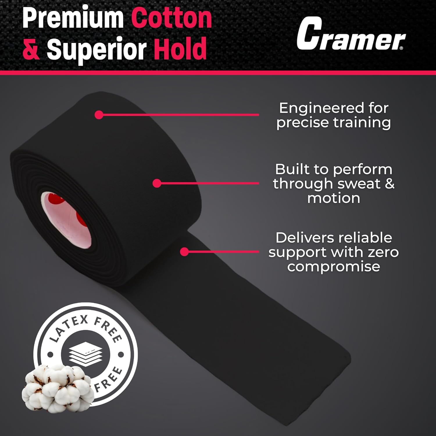 Cramer Athletic Tape Roll Latex-Free Sports Tape for Ankle Wrist Knee Easy Tear

