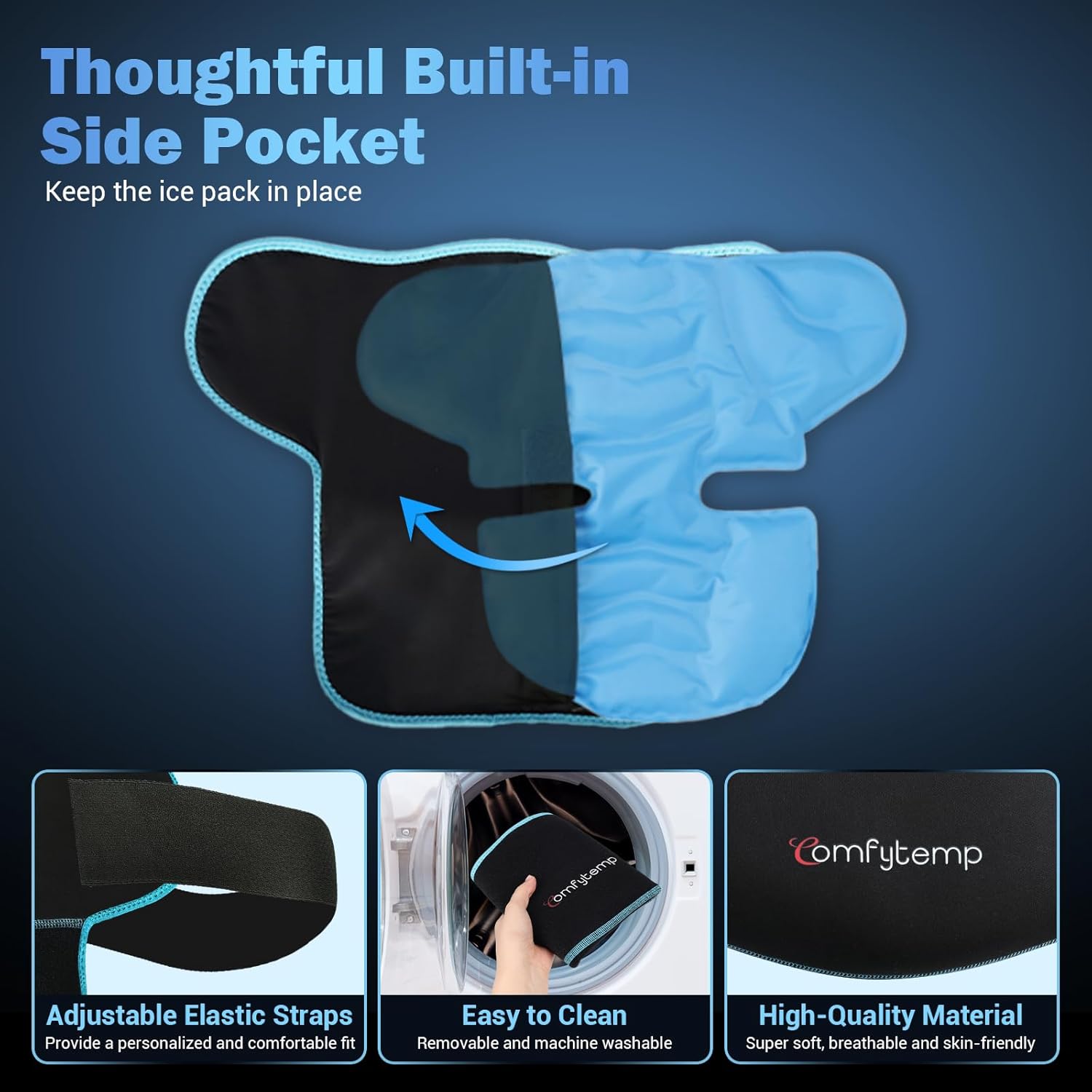 Comfytemp Shoulder Ice Wrap Compression Sleeve for Cold and Heat Therapy Relief

