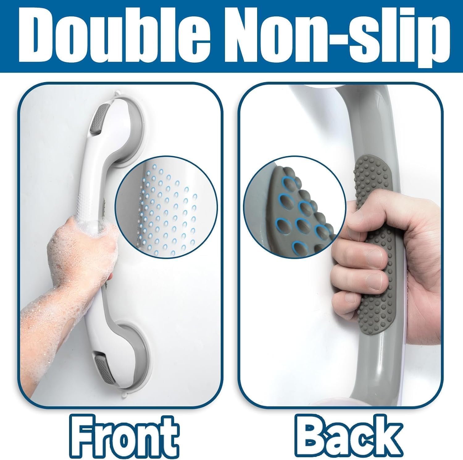 Shower Grab Bars for Seniors Suction Cup Shower Handles No Drilling

