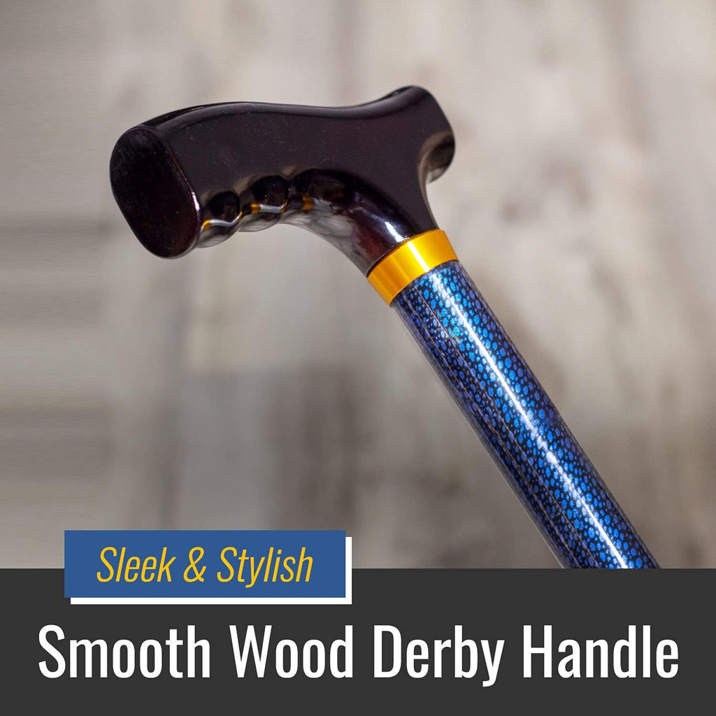 DMI Lightweight Aluminum Adjustable Walking Cane with Derby-Style Handle

