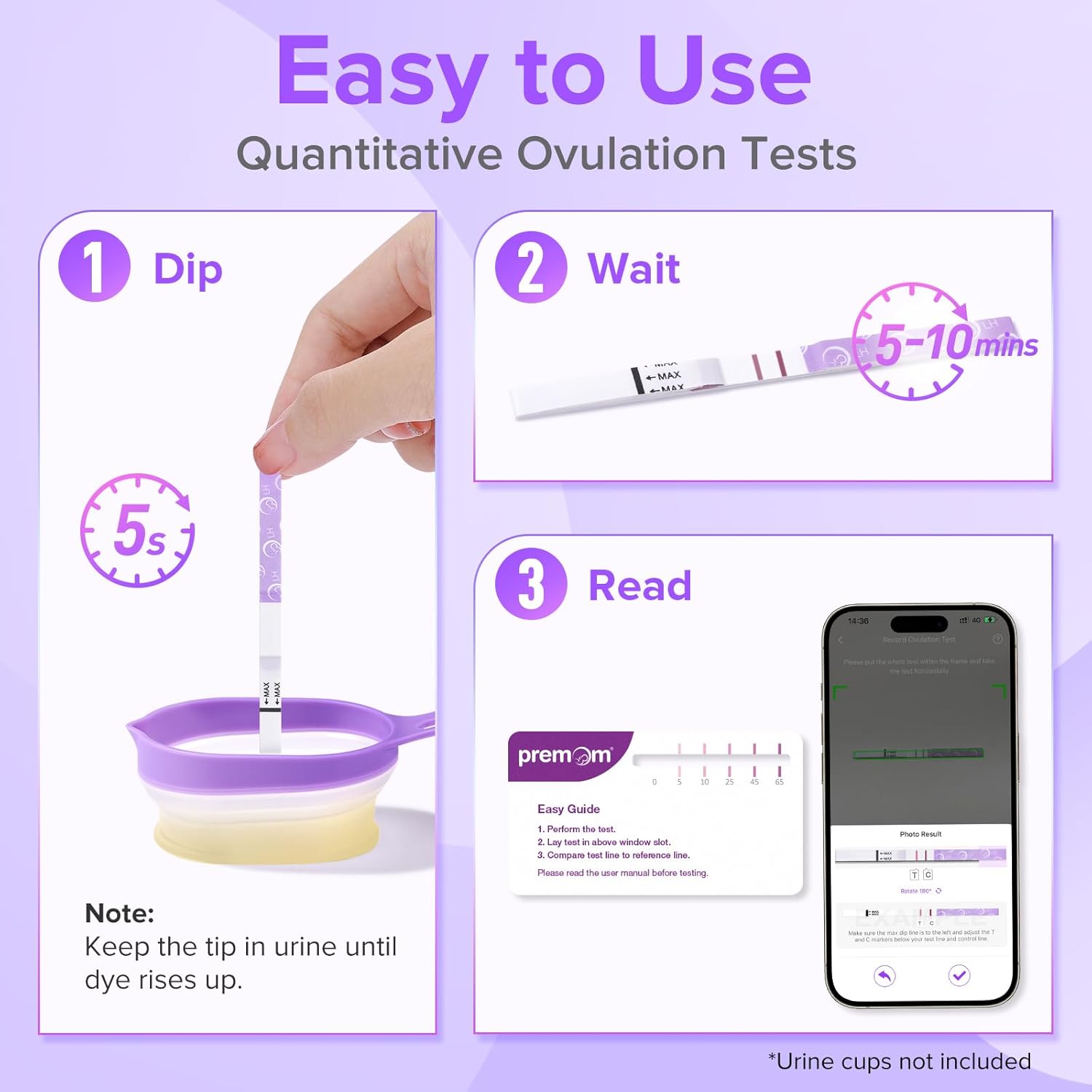 Premom Quantitative Ovulation Predictor Kit: LH Test Strips + hCG Pregnancy Tests

