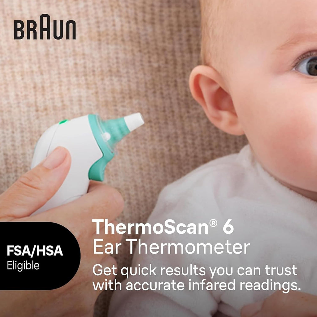 Braun ThermoScan 6 Ear Thermometer IR Technology Color-Coded Display IRT6515

