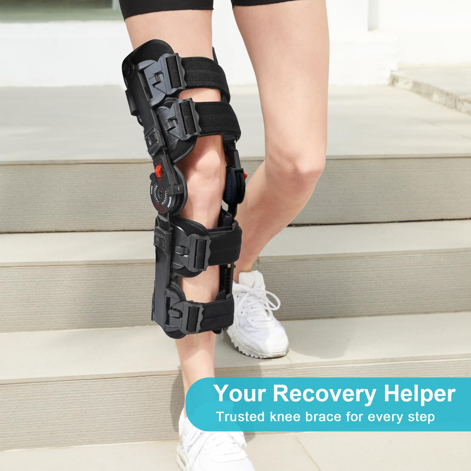 KD ROM Hinged Knee Brace for Post-Op Support, Arthritis, ACL MCL PCL Injury Rehab

