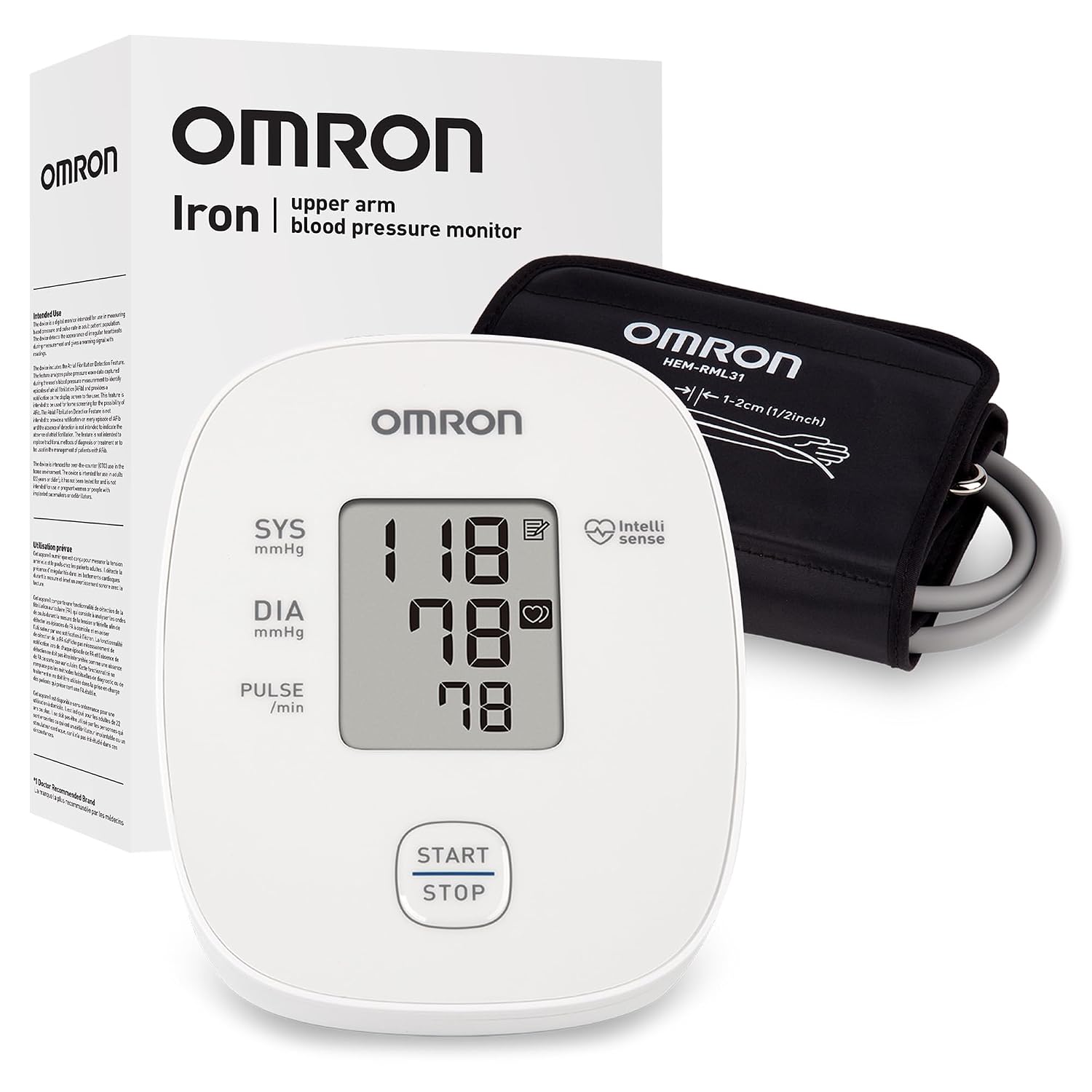 OMRON Iron Upper Arm Blood Pressure Monitor with Irregular Heartbeat Detector