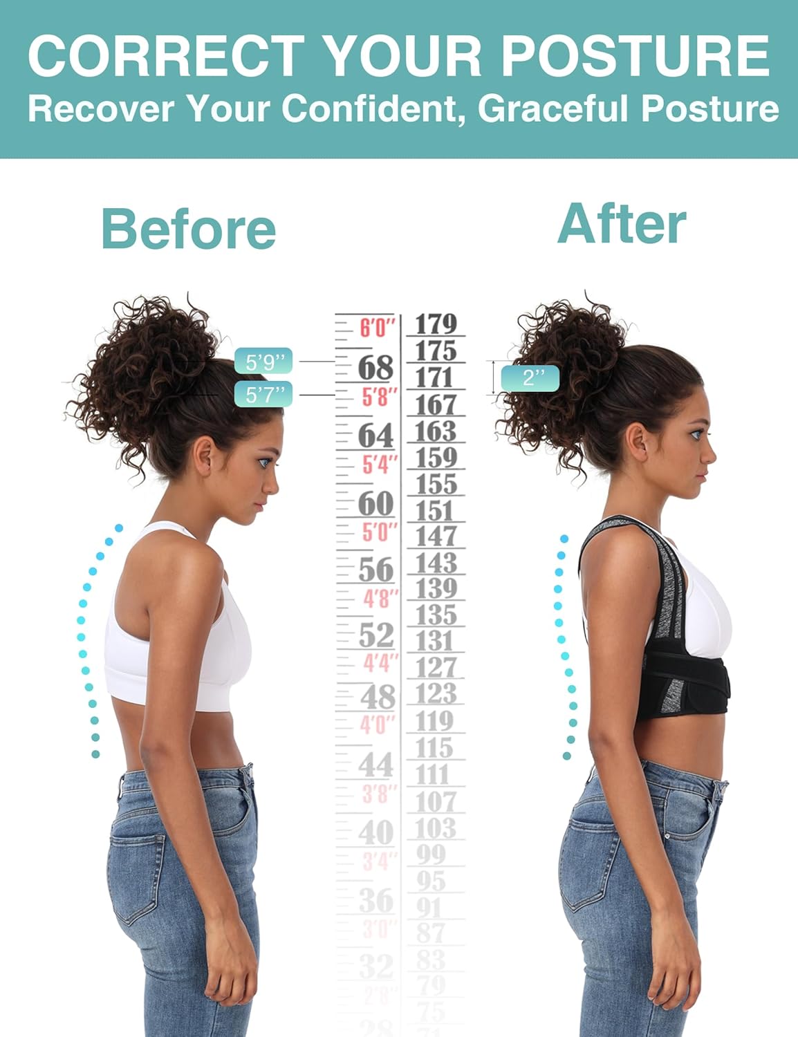 Unisex Bi-Strap Posture Corrector Back Brace for Upper Back Straightening

