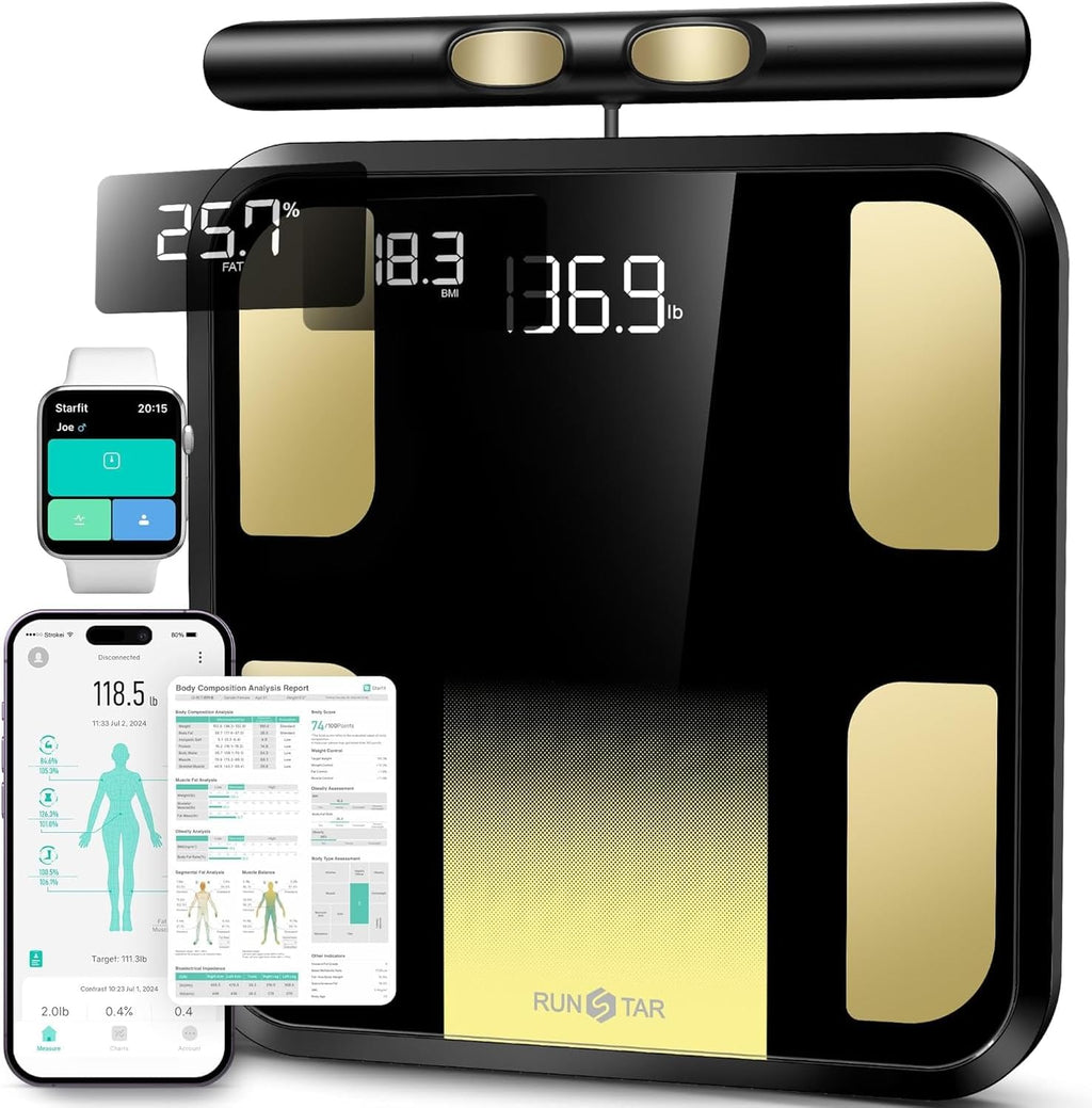 RunStar Smart Body Composition Scale with 8 Electrodes, BMI & Muscle Mass Monitor

