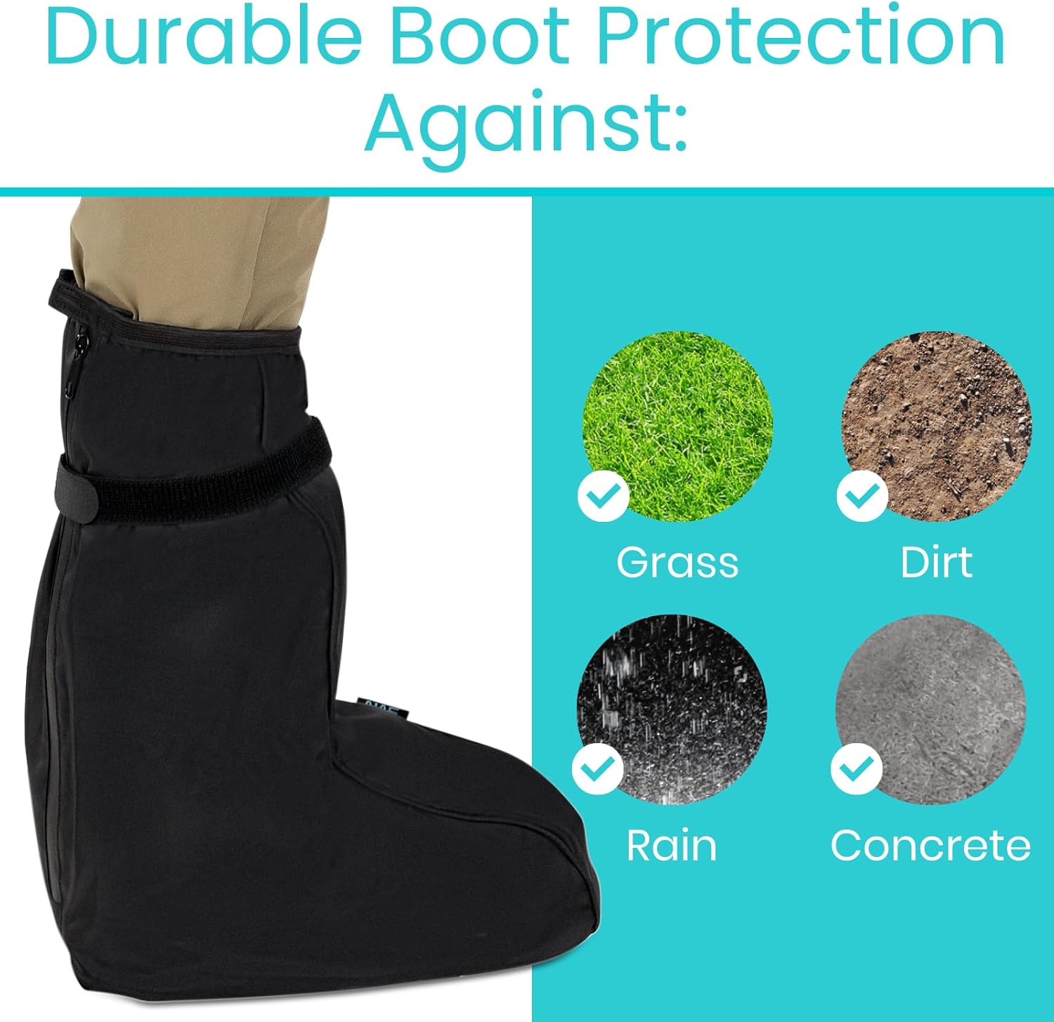 Vive Walker Boot Cover Waterproof for Brace, Cast, Rain and Snow, Non-Slip

