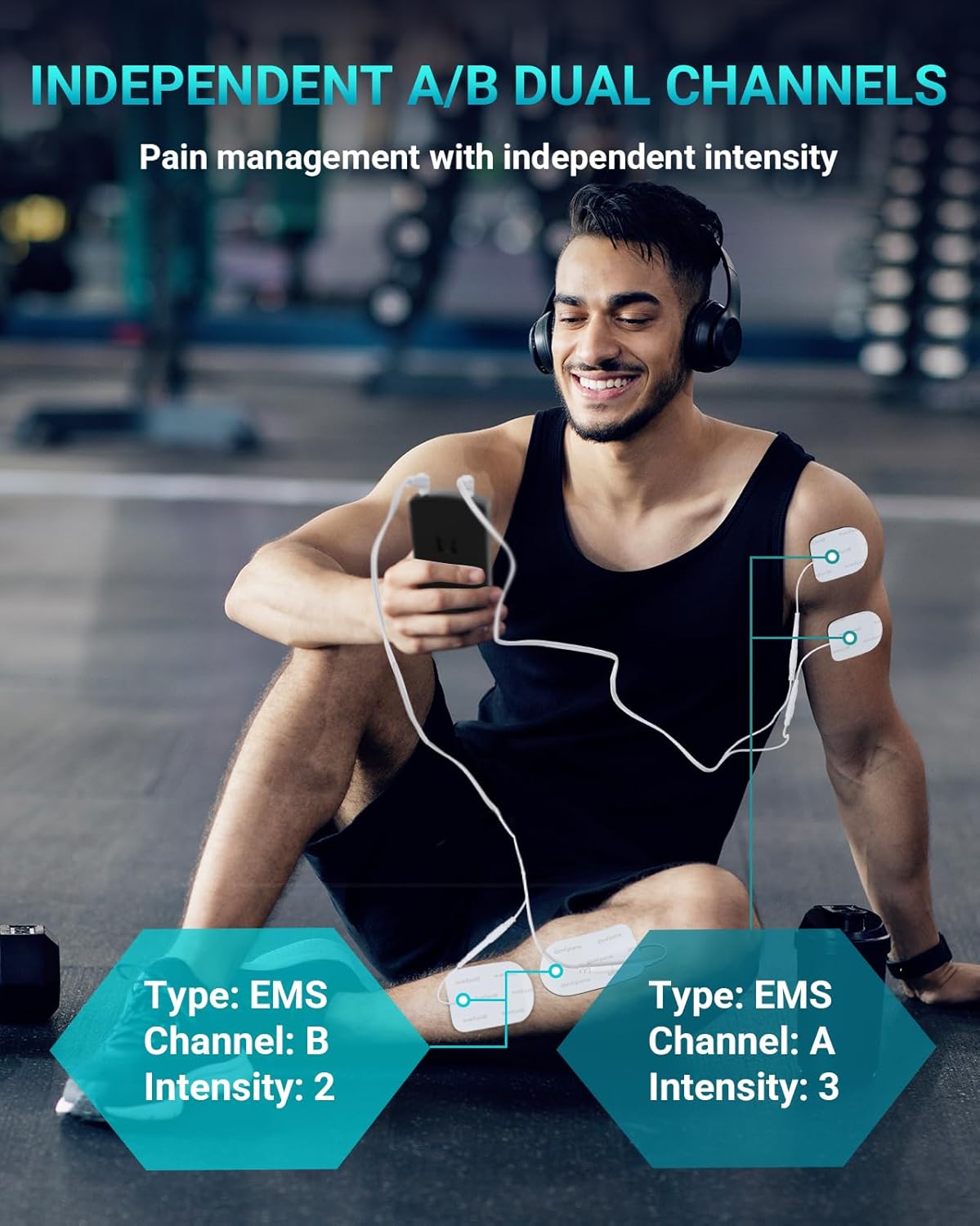 Comfytemp Dual Channel TENS & EMS Muscle Stimulator for Pain Relief, 24 Modes

