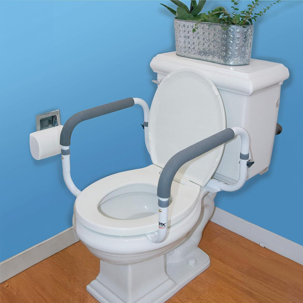 Carex Toilet Safety Frame with Adjustable Width Toilet Safety Rails, 300 lb

