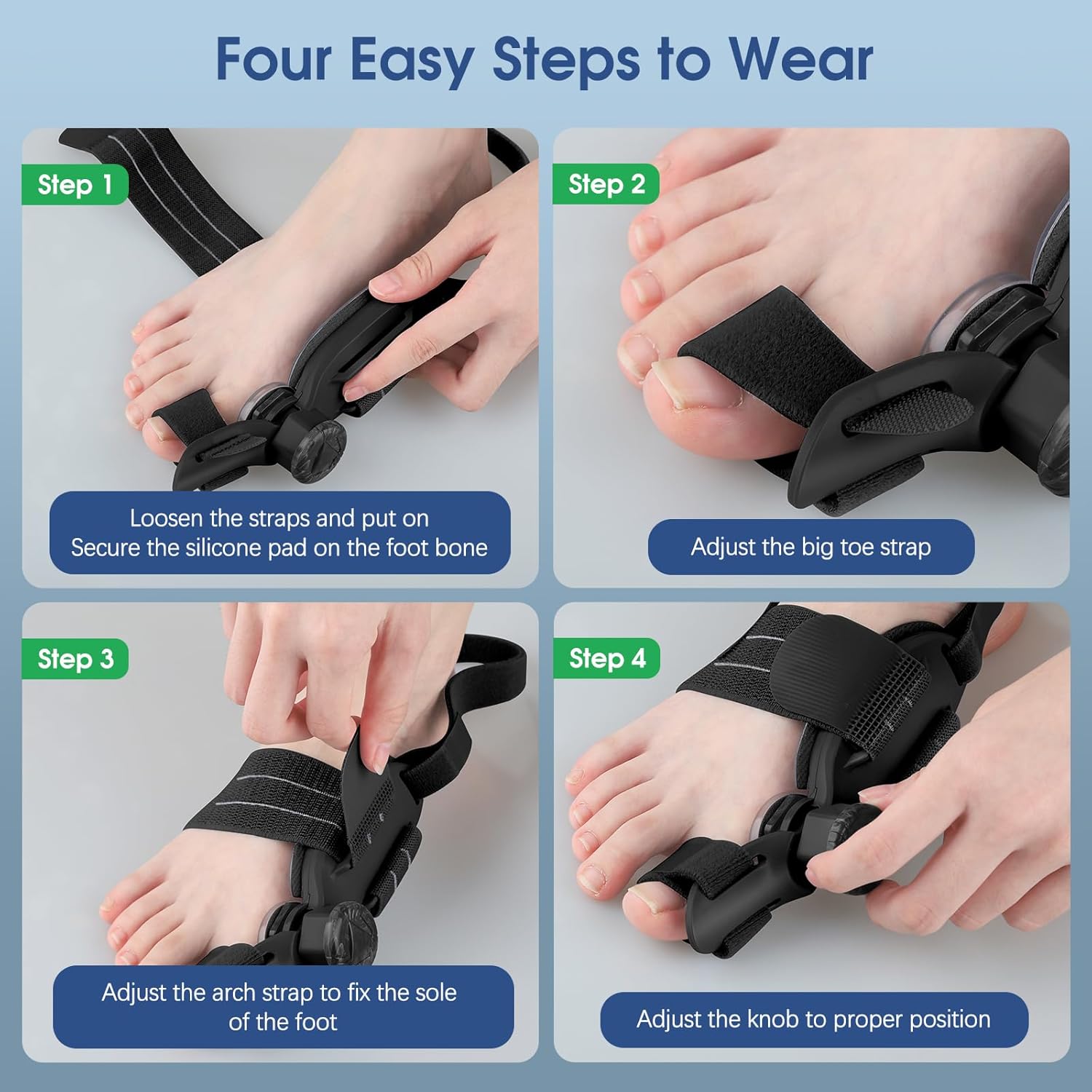 KASHEVI Adjustable Bunion Corrector for Big Toe, Hallux Valgus Splint

