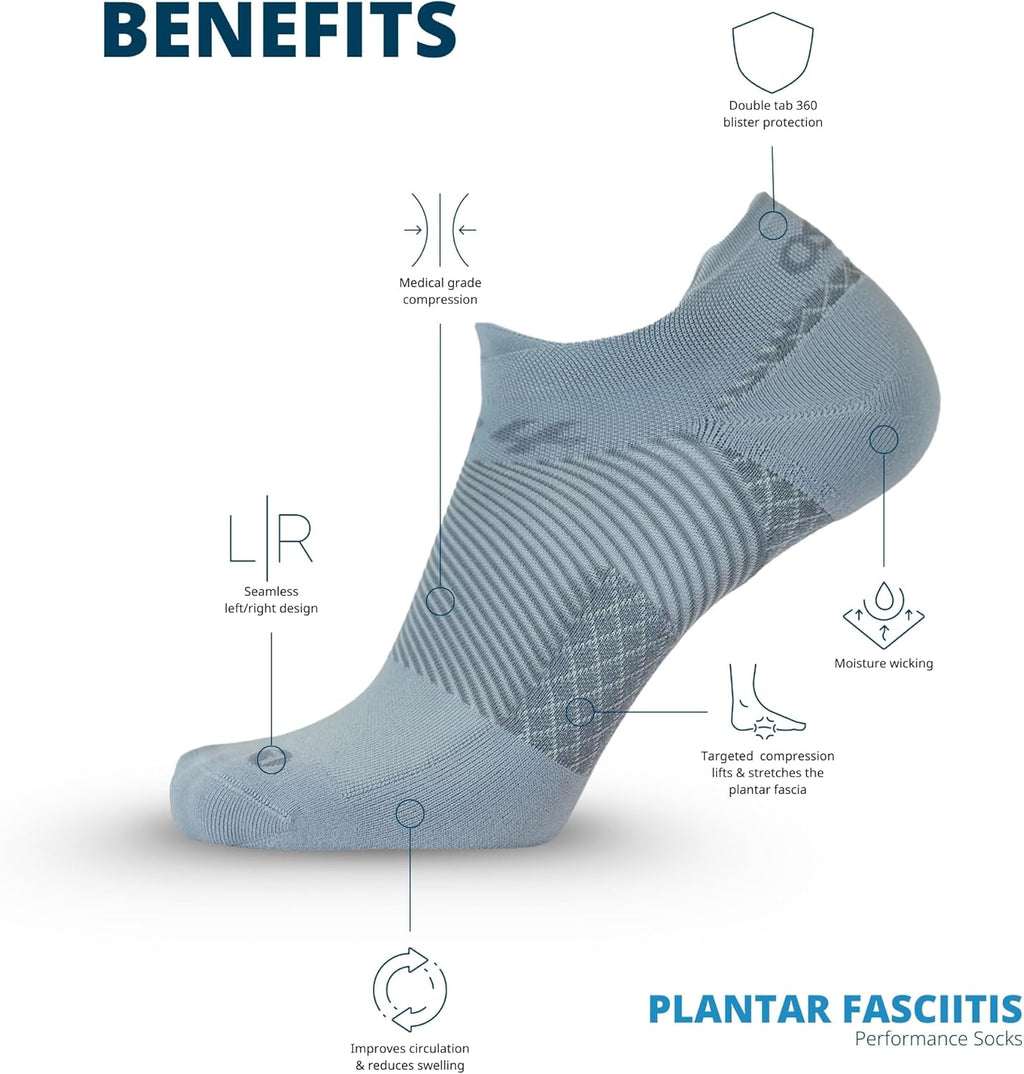 OS1st FS4 Plantar Fasciitis No Show Socks for Heel and Arch Pain Relief

