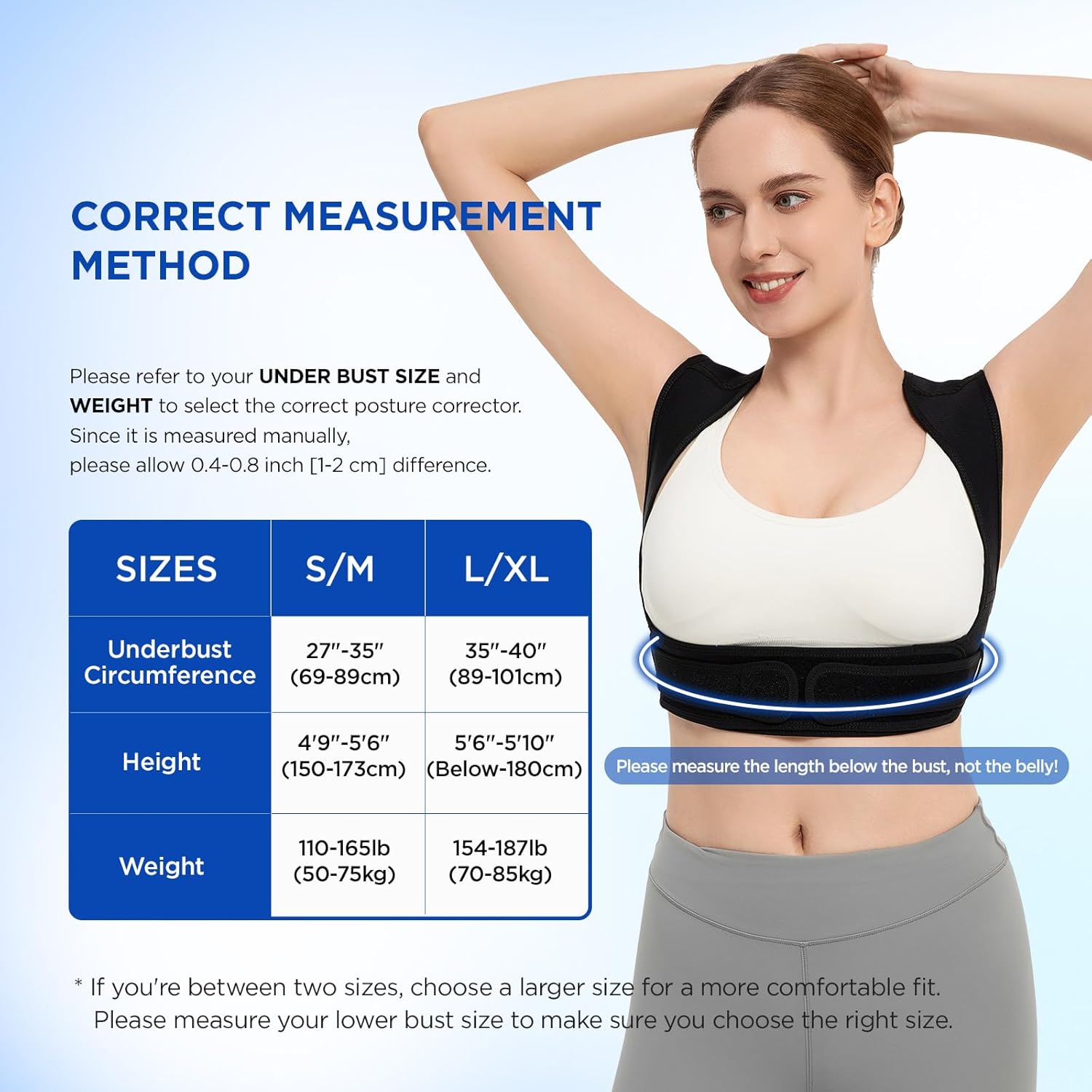 Vicorrect Posture Corrector Adjustable Upper Back Brace for Neck and Shoulder Support

