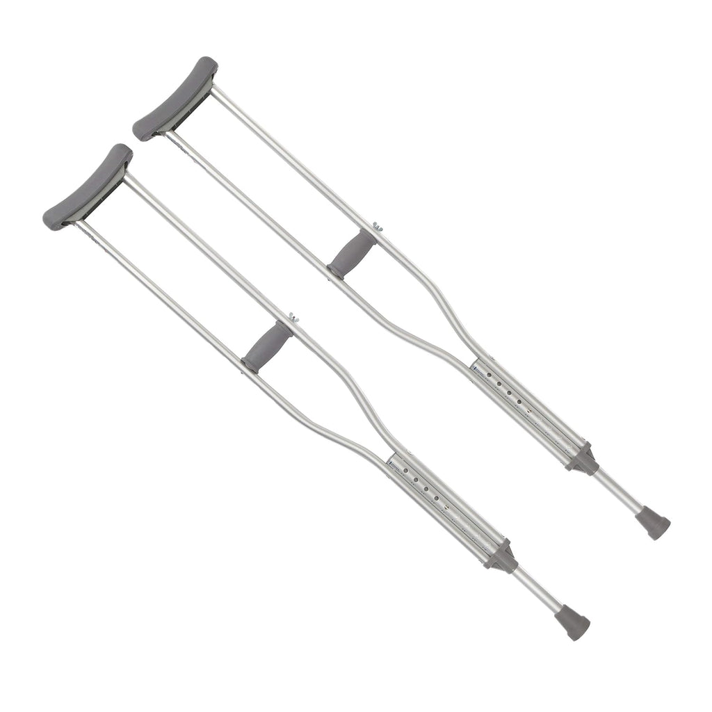 Cardinal Health Push Button Adjustable Aluminum Axillary Crutch, Adult, 62-70 in, 300 lb

