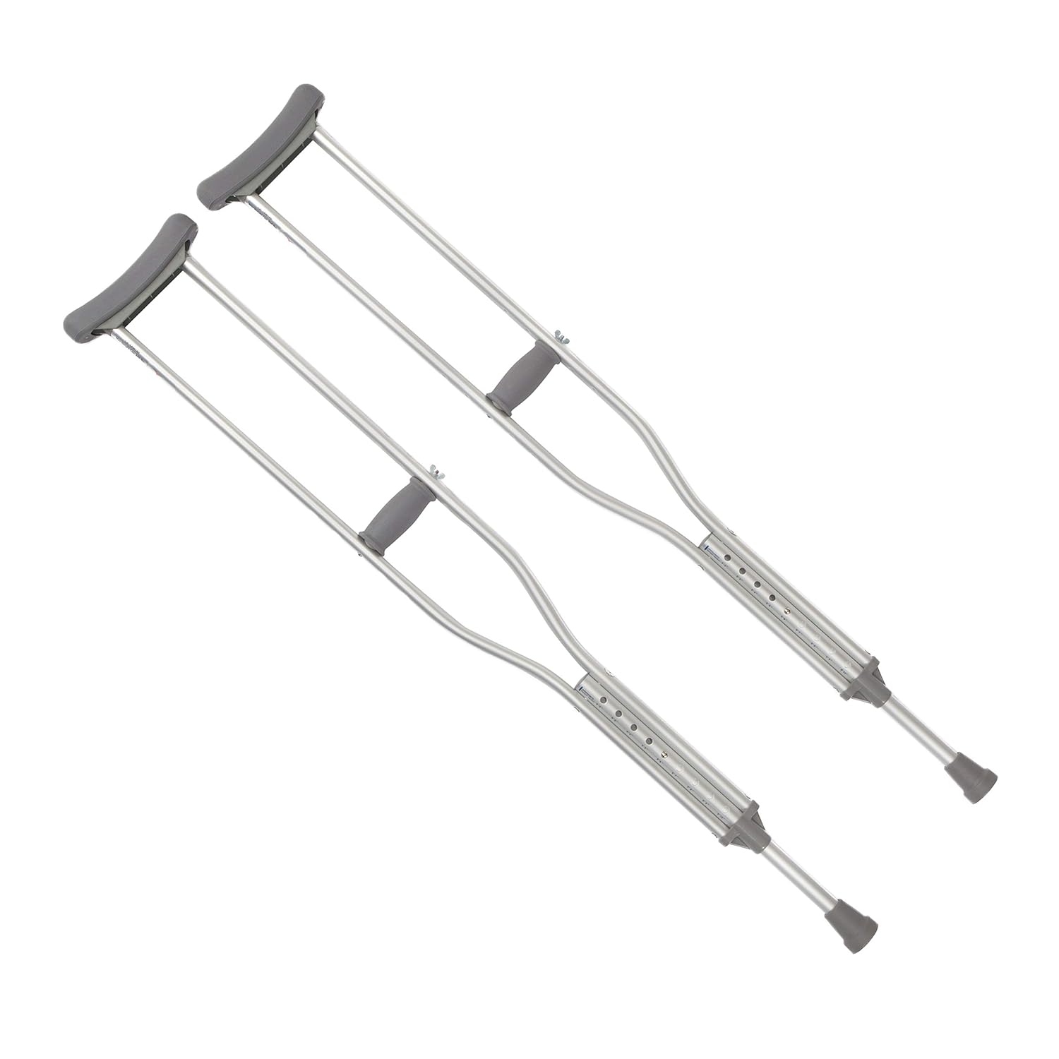Cardinal Health Push Button Adjustable Aluminum Axillary Crutch, Adult, 62-70 in, 300 lb


