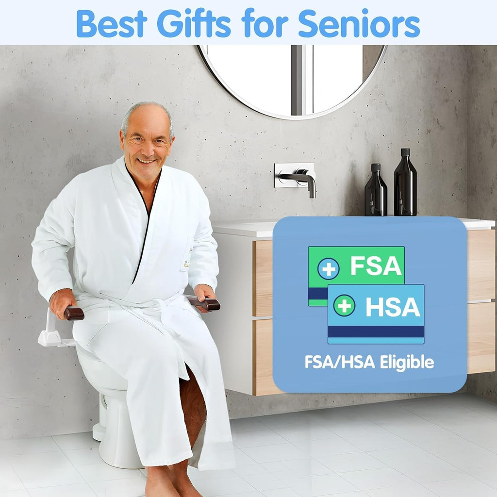 Toilet Safety Rails for Seniors Adjustable Toilet Grab Bars Handicap Support Frame

