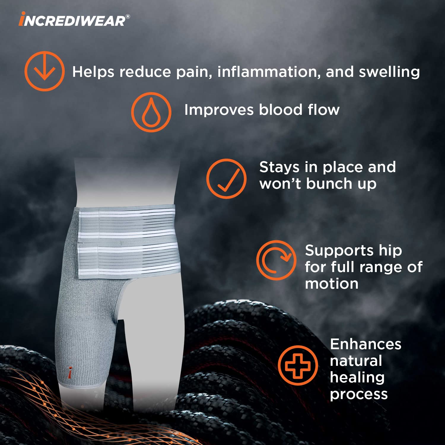 Incrediwear Hip Brace for Men and Women, Hip Support for Pain Relief and Recovery

