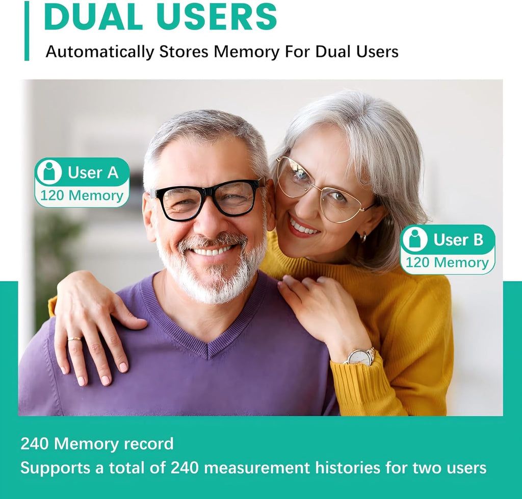 Oklar Upper Arm Blood Pressure Monitor, One-Button BP Machine with LED Display

