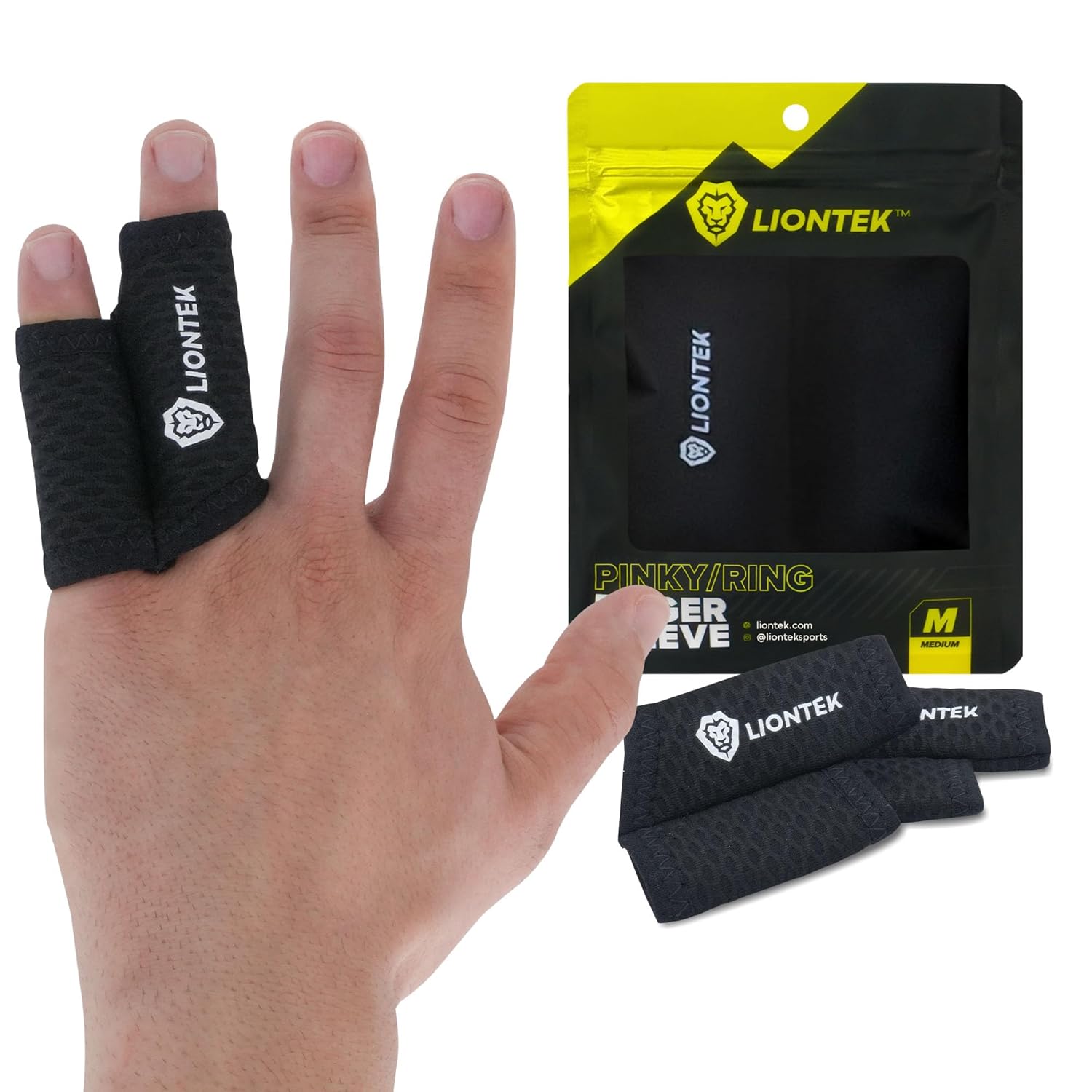 LIONTEK Flow Finger Sleeve Pair for Joint Support, Compression Splint


