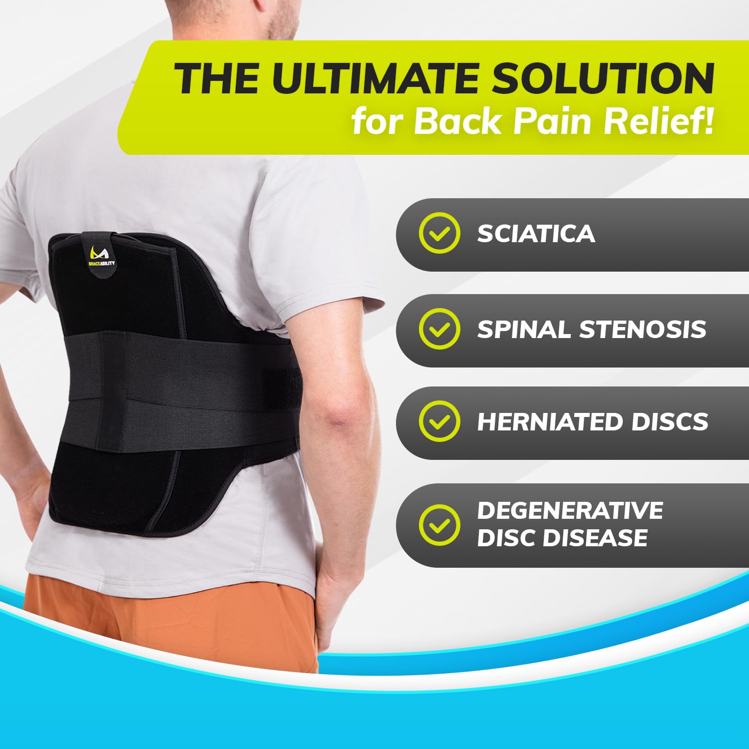 BraceAbility LSO Back Brace for Herniated Disc, Sciatica, Lumbar Spinal Support

