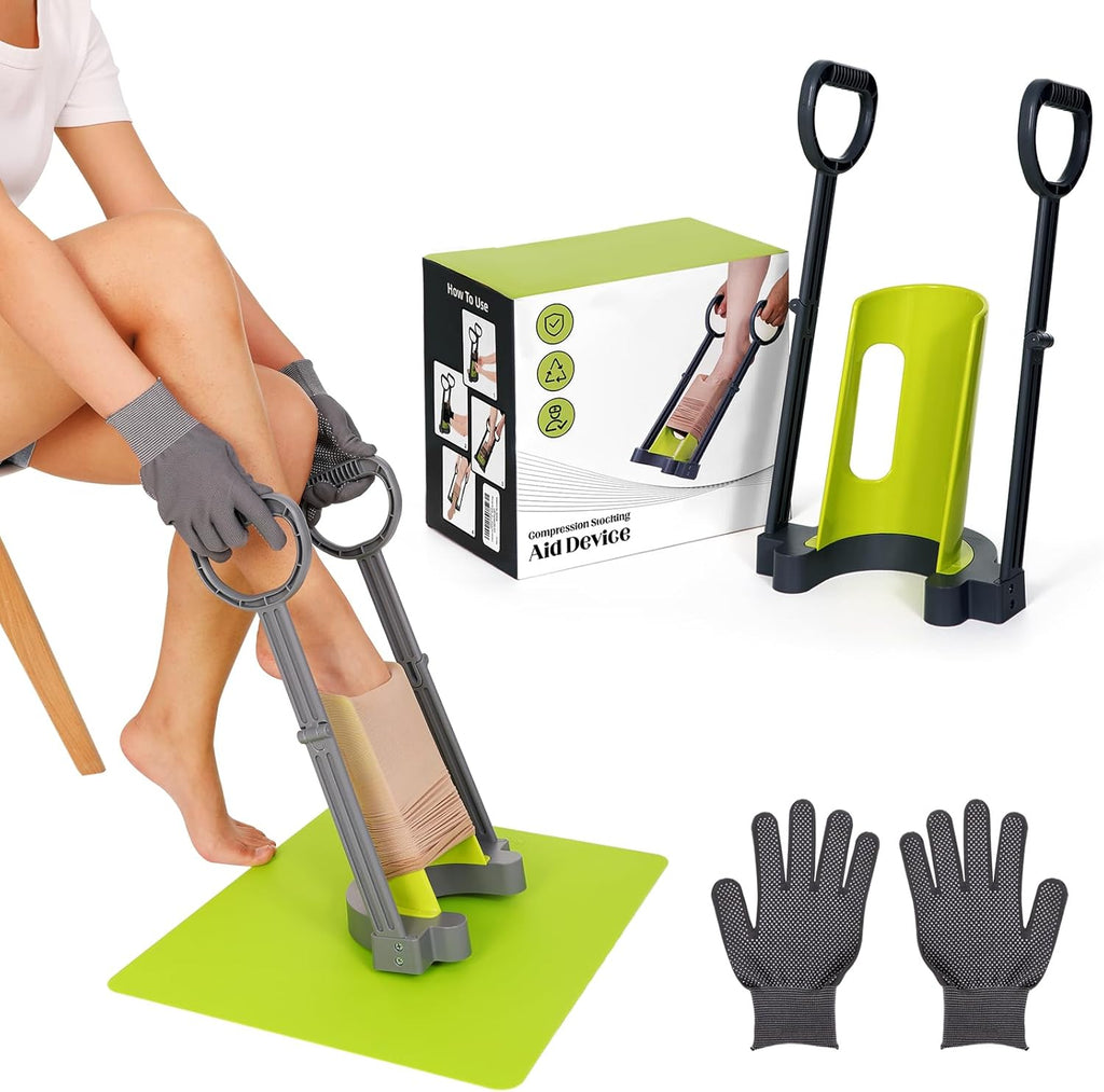 Compression Sock Aid Device with Silicone Anti-Slip Mat for Seniors

