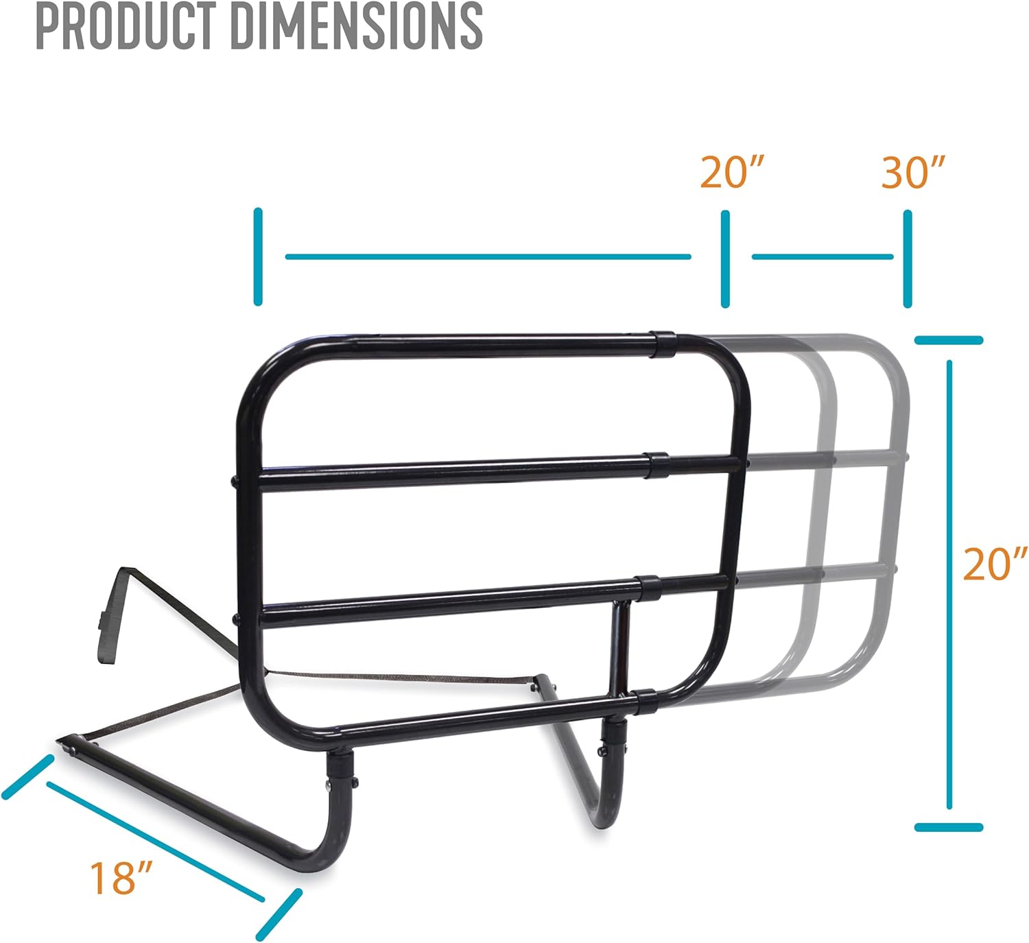 Able Life Extend-A-Rail Bed Safety Rail, Adjustable Bedside Grab Bar for Seniors

