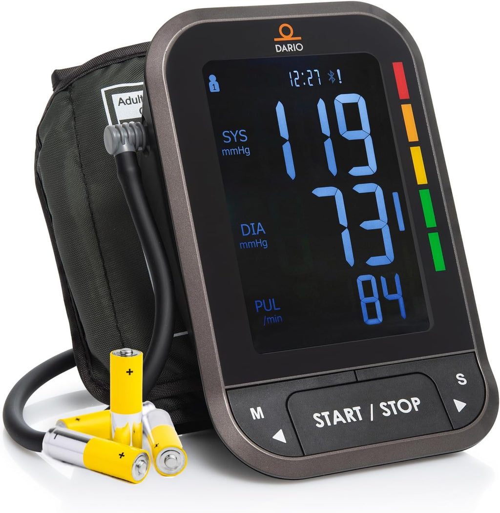 Dario Automatic Arm Blood Pressure Monitor for Home Use, Bluetooth LCD Display


