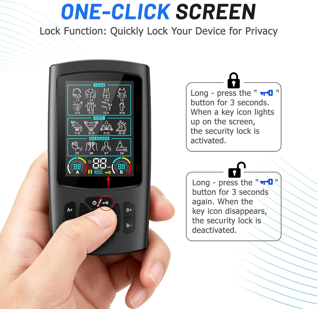 Rechargeable Dual Channel TENS Unit Muscle Stimulator for Pain Relief, 28 Modes


