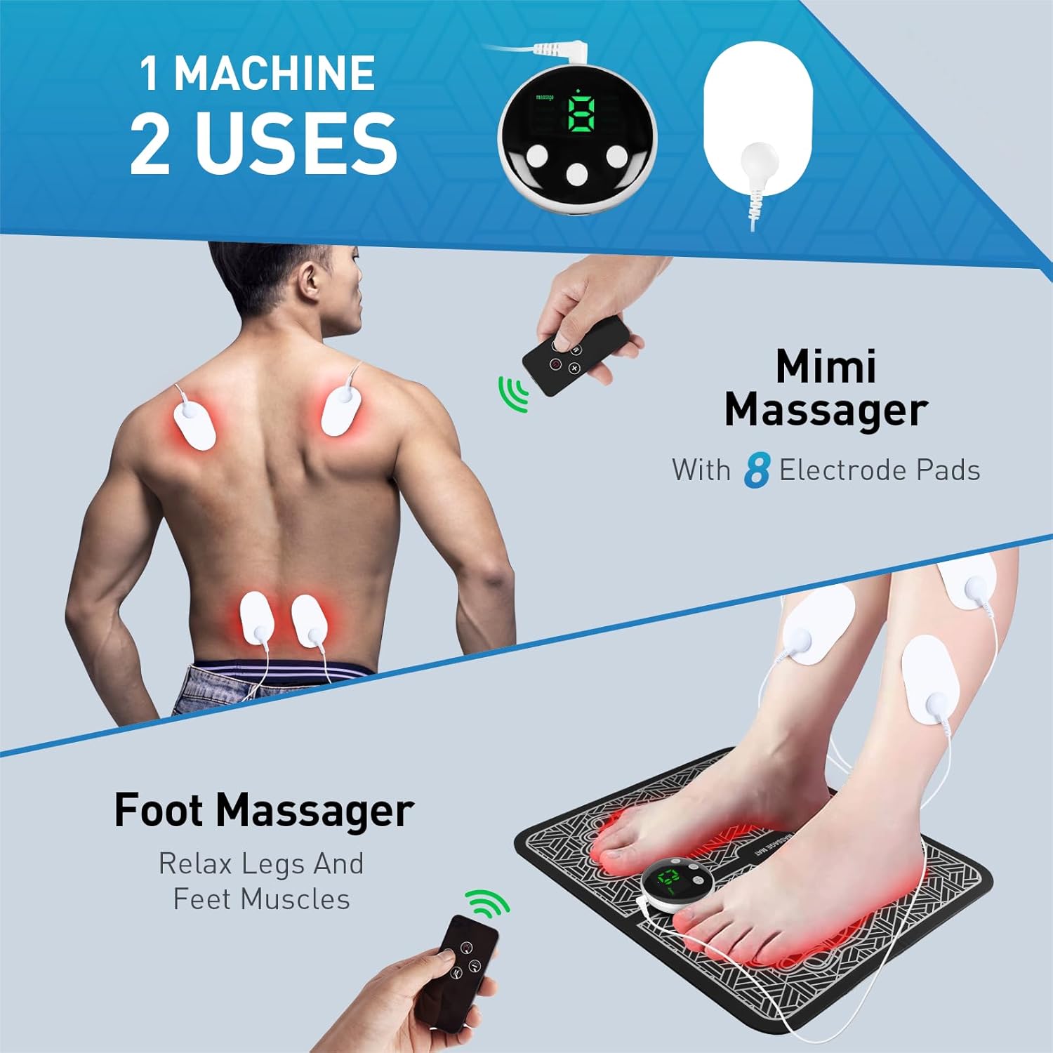Phixnozar Electric Foot Massager Mat for Feet and Calves

