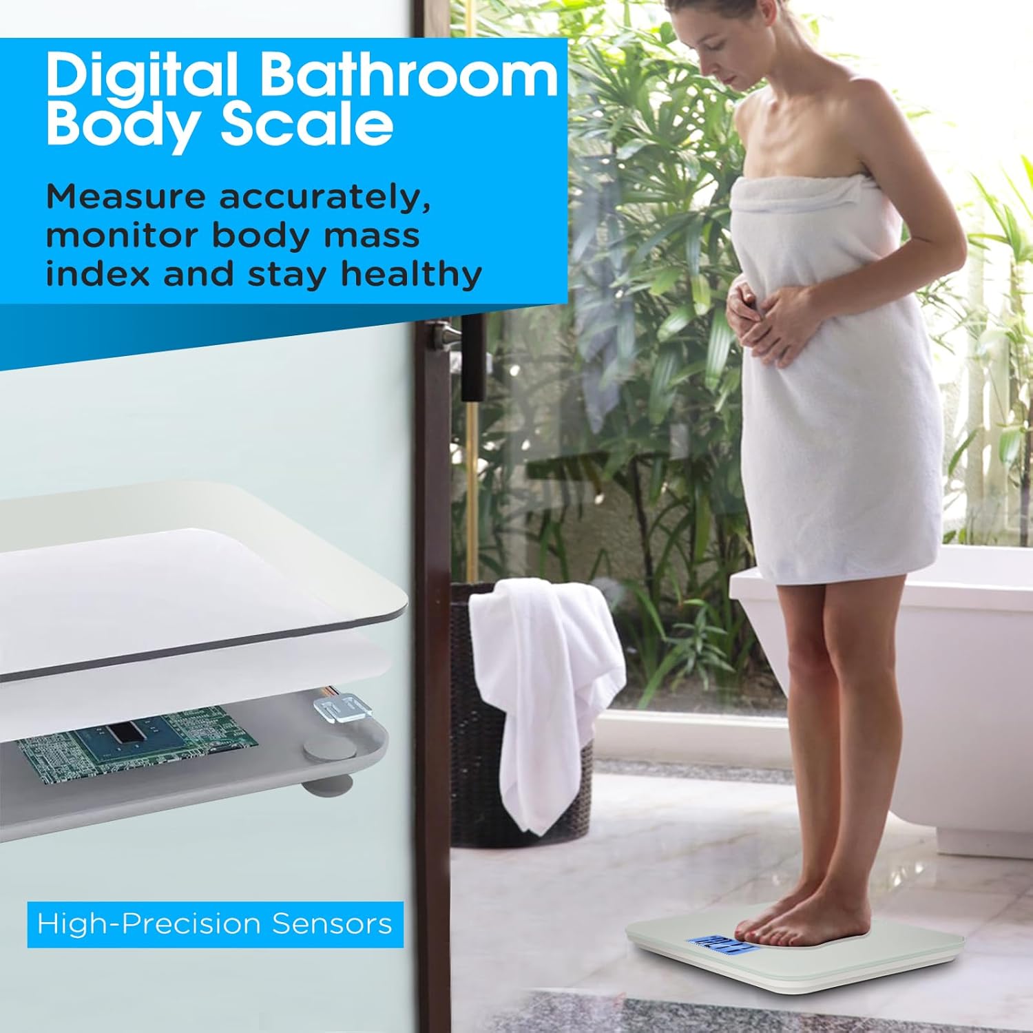 Talking Bathroom Scale with Voice, Large LCD, Auto On/Off, 551 lb Capacity

