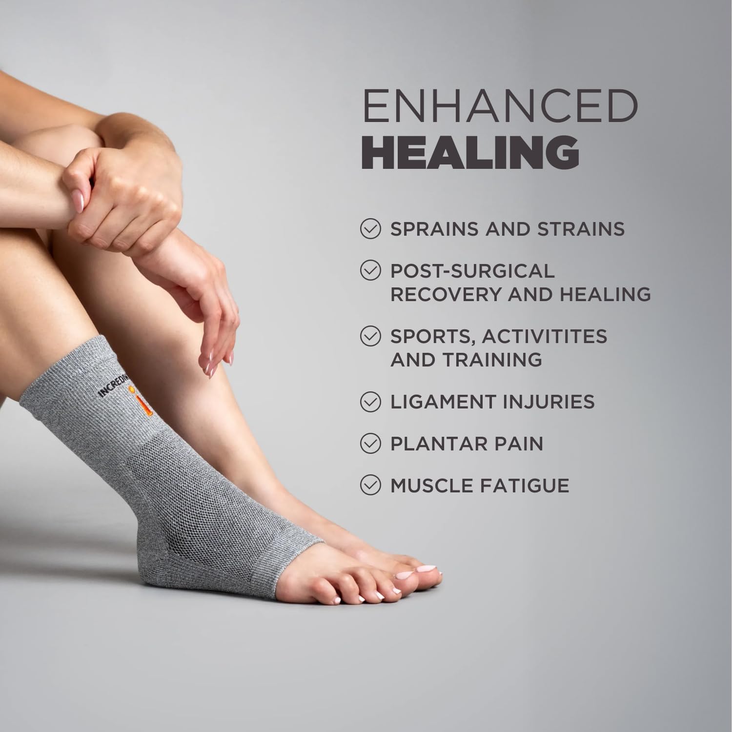 Incrediwear Ankle Sleeve with Infrared Therapy for Compression Support and Recovery


