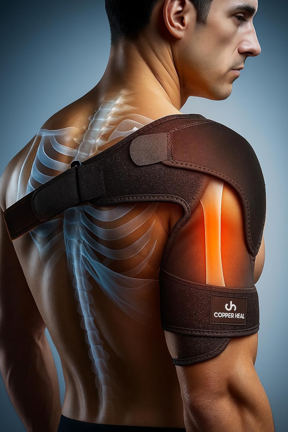 Copper Heal Shoulder Compression Sleeve Adjustable Posture Support for Neck and Arms

