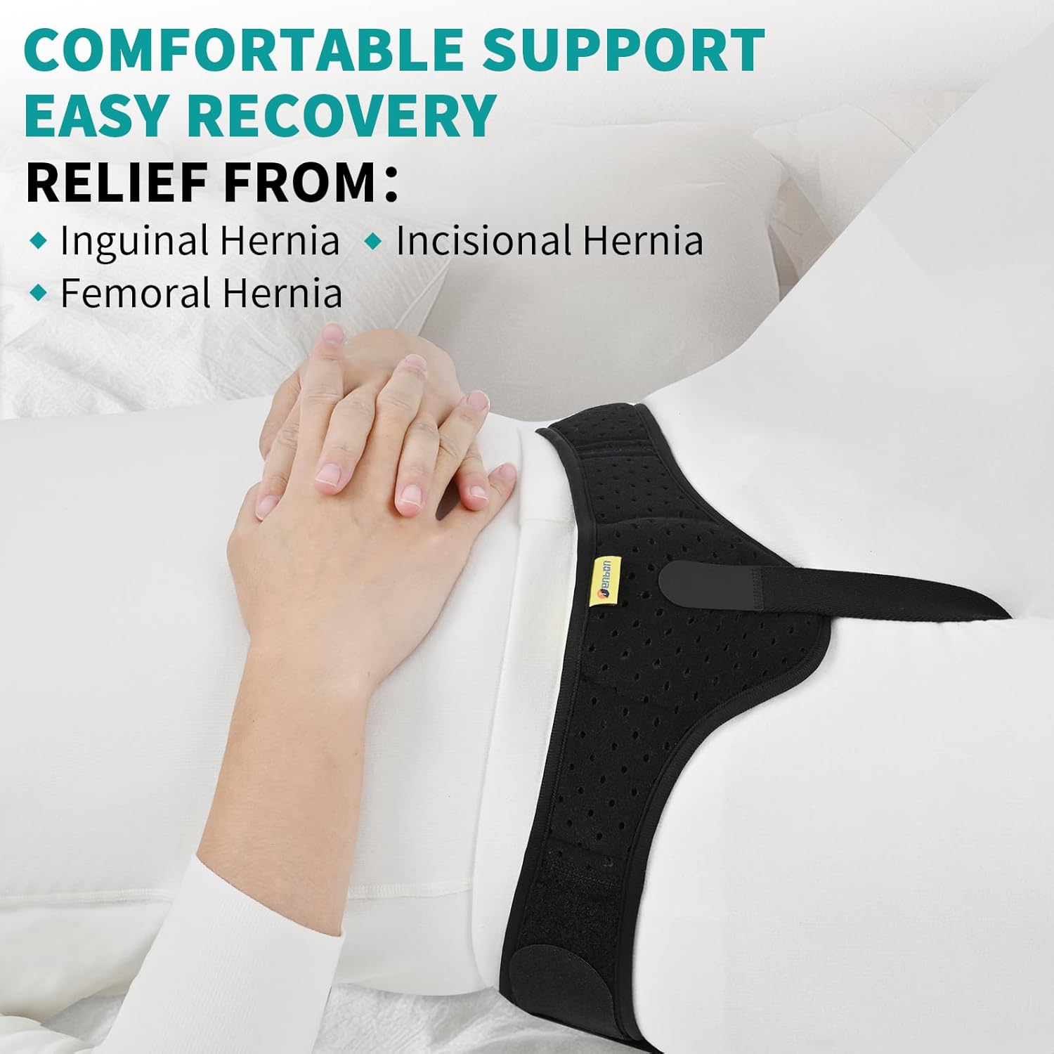 Tenbon Inguinal Hernia Belt Truss for Men and Women, Adjustable Groin Support

