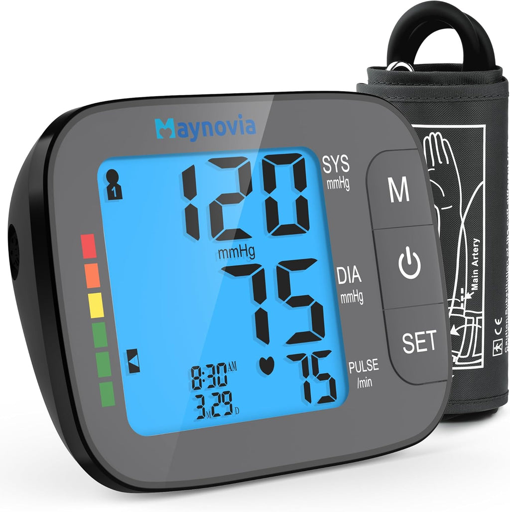 Automatic Upper Arm Blood Pressure Monitor with Backlit LCD and Irregular Heartbeat

