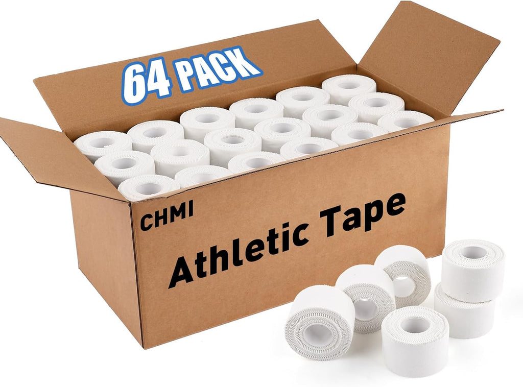CHMI Athletic Tape, White Sports Tape, Cotton Latex-Free Roll for Gymnastics

