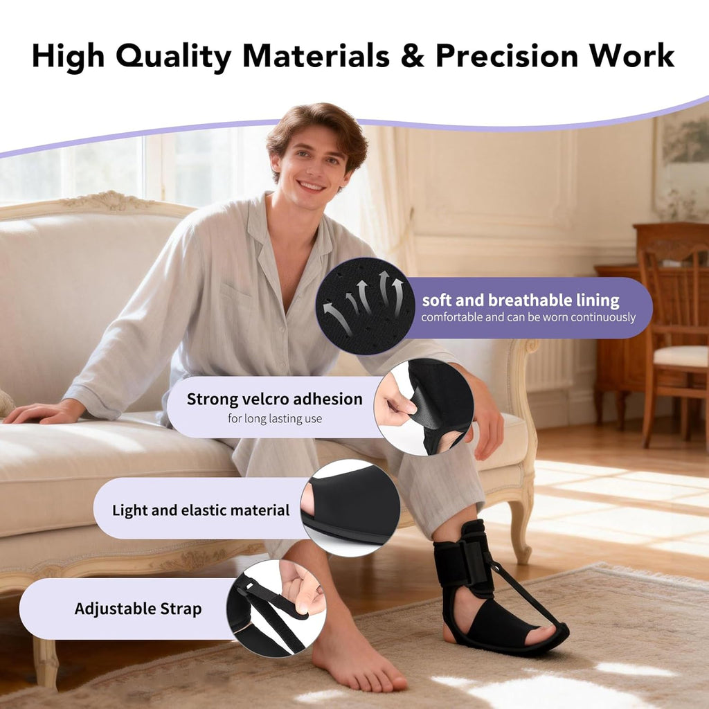 Plantar Fasciitis Night Splint with Massage Ball, Adjustable Stretch Brace

