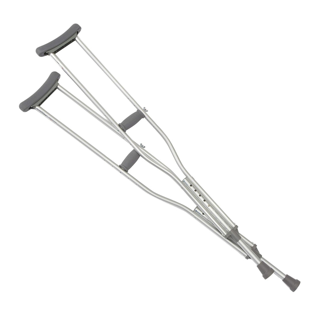 Cardinal Health Push Button Adjustable Aluminum Axillary Crutch, Adult, 62-70 in, 300 lb

