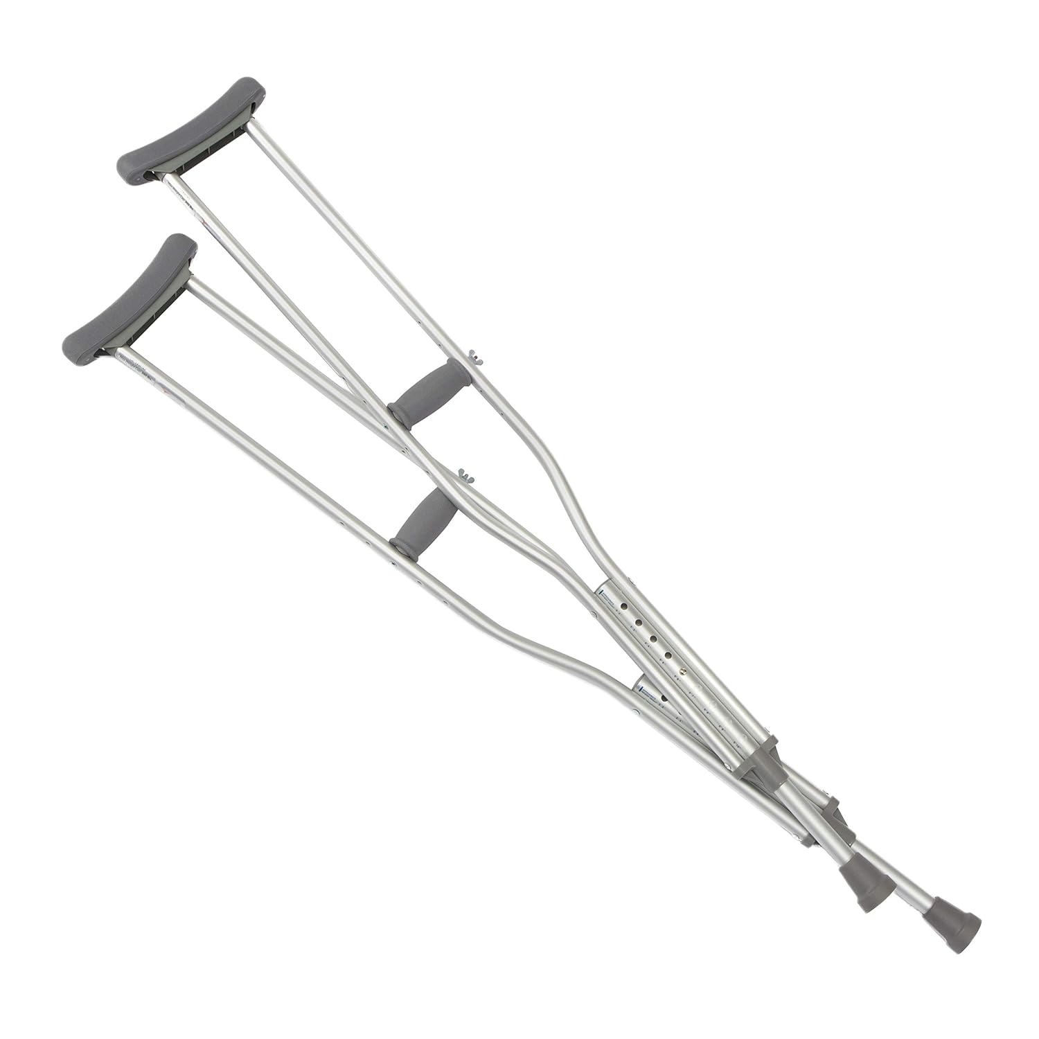 Cardinal Health Push Button Adjustable Aluminum Axillary Crutch, Adult, 62-70 in, 300 lb

