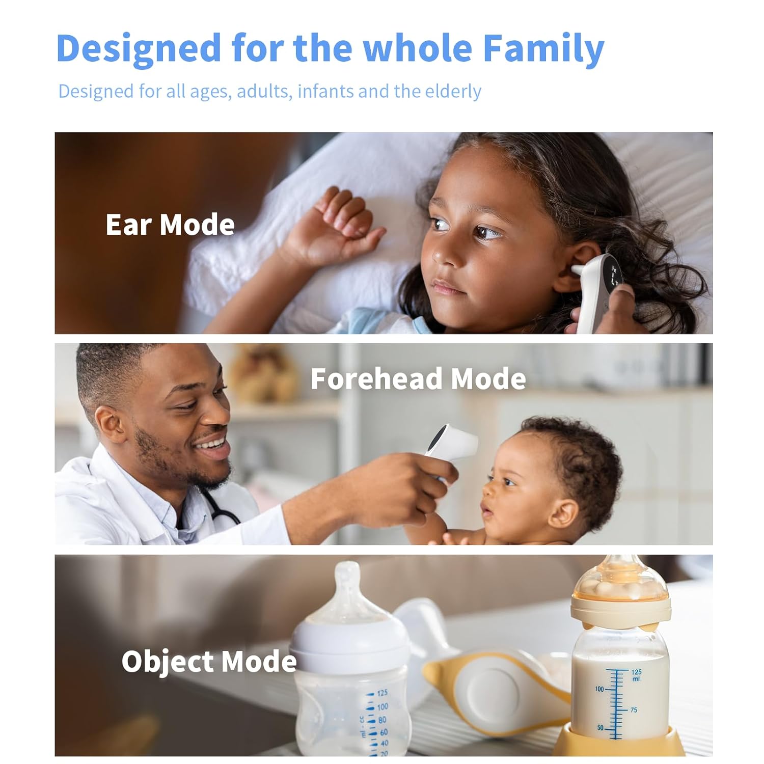 Boncare Infrared Ear and Forehead Thermometer, No Touch Digital Fever Alarm

