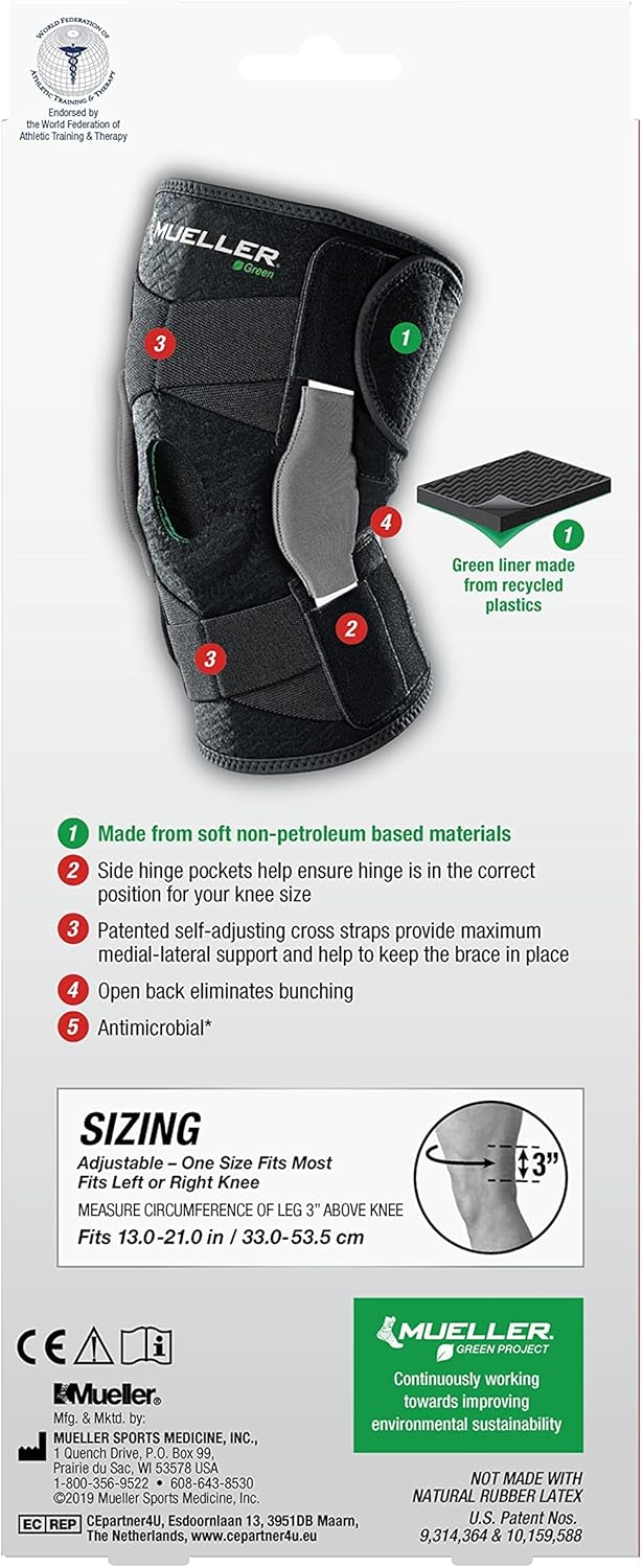 Mueller Sports Medicine Self-Adjusting Hinged Knee Brace for Arthritis and Sprains

