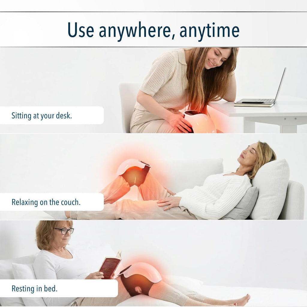 FORTHiQ Knee Massager with Heat and Red Light Therapy, Cordless Rechargeable

